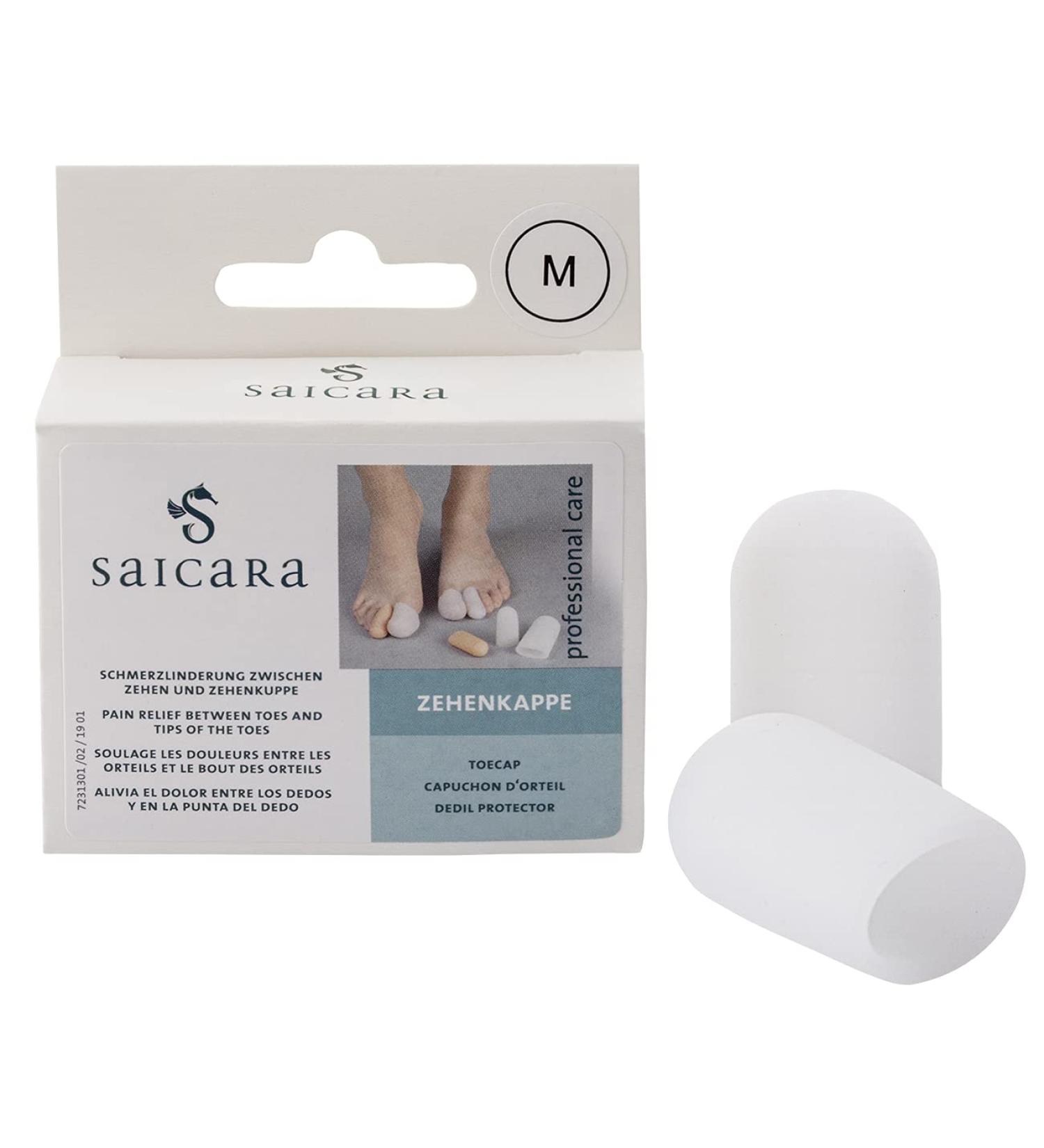Saicara Toe Cap - Soft Skin-Protecting Gel Caps for Toe Pain Relief | Size S - International Shipping Available - Buy Online on GoSupps.com