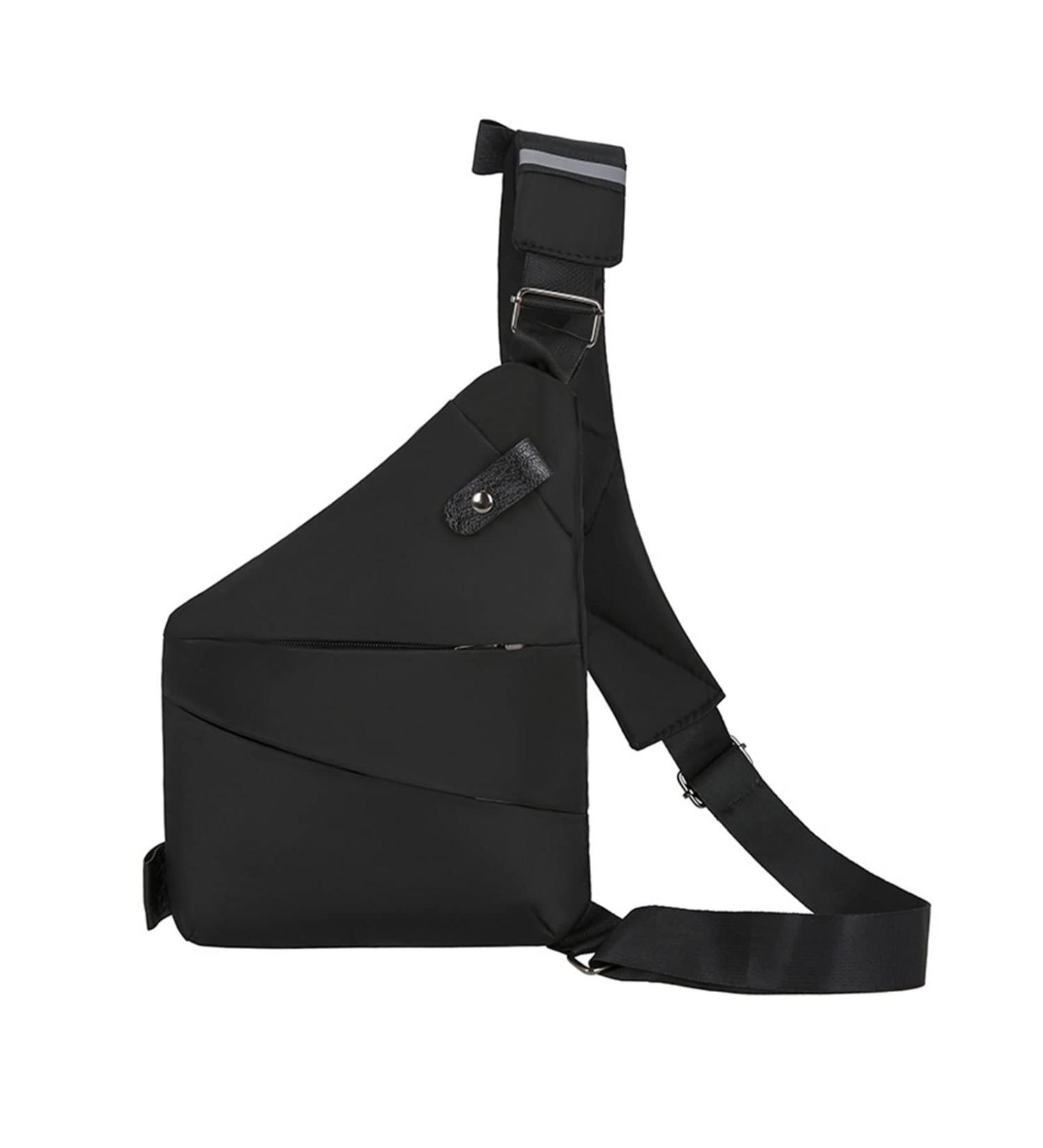 Tshaoun Sling Bag Backpack Anti-Theft Waterproof Crossbody Bag for Men | Lightweight Nylon Sport Shoulder Sling Bag in Black - Buy Online on GoSupps.com