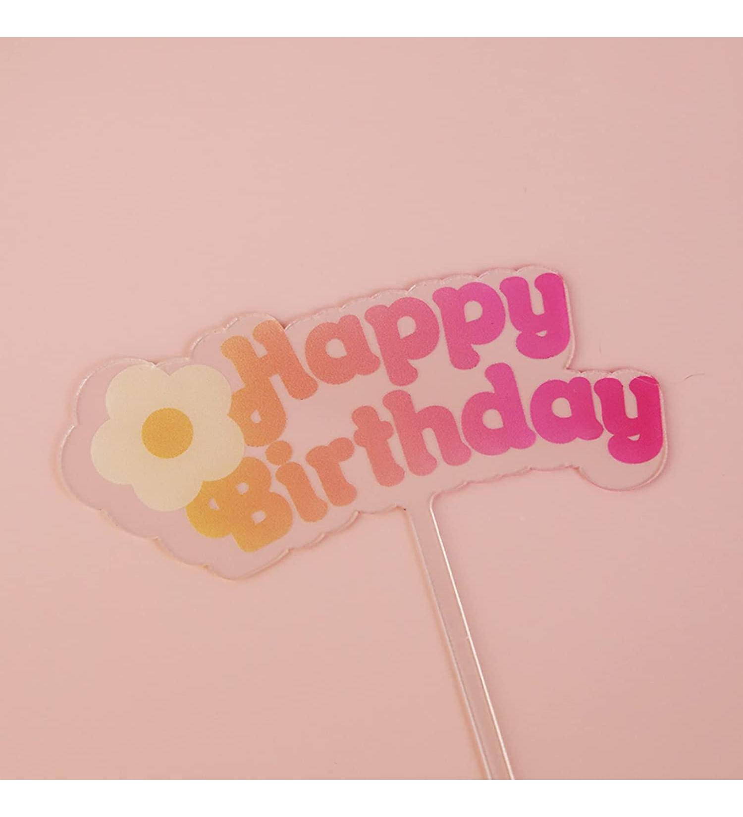 Personalised Cake Toppers Cake Decorations Cake Toppers Glitter Rainbow Birthday Number Birthday Cartoon Cake Decorating Supplies for Kids (Color : Digital Pink 0) (Color : Flowers Happy 1) ( Color : - Buy Online on GoSupps.com