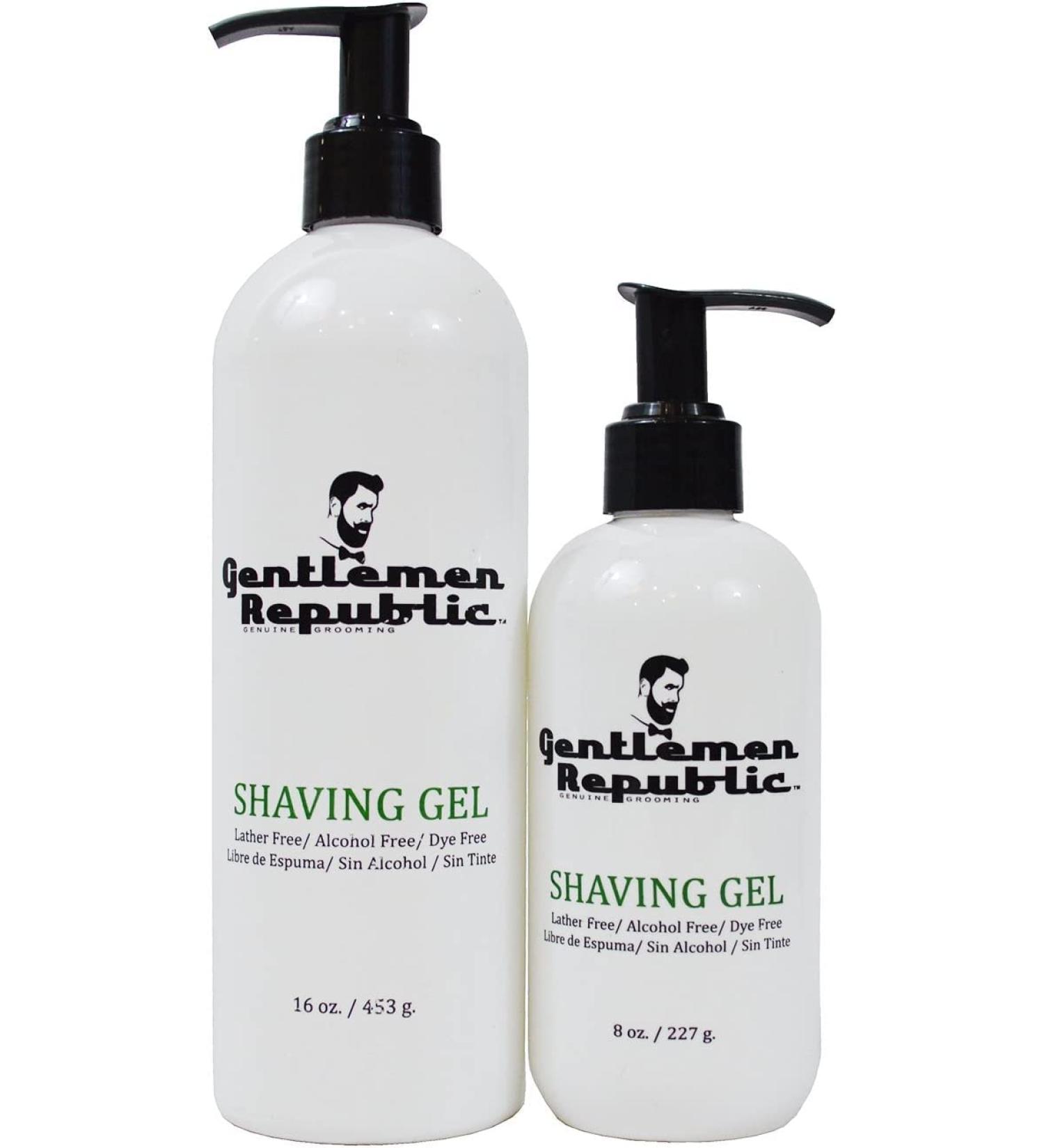 Gentlemen Republic 8oz Alcohol-Free Shaving Gel | Lather-Free Maximum Glide | USA-Made Men's Shaving Essential - Buy Online on GoSupps.com