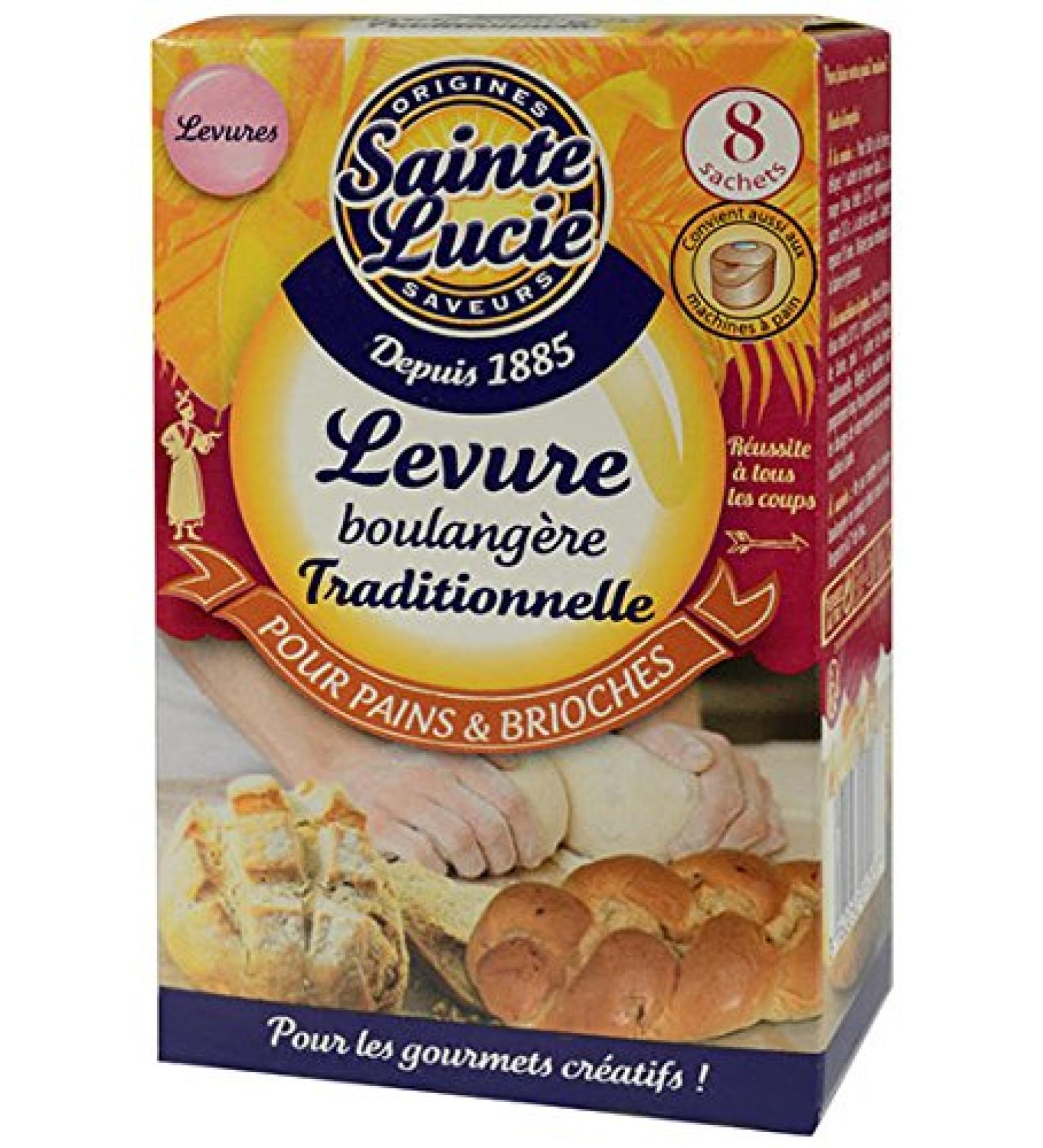 Traditional baker's yeast - dry baker's yeast - a box of 8 sachets of 8 g -