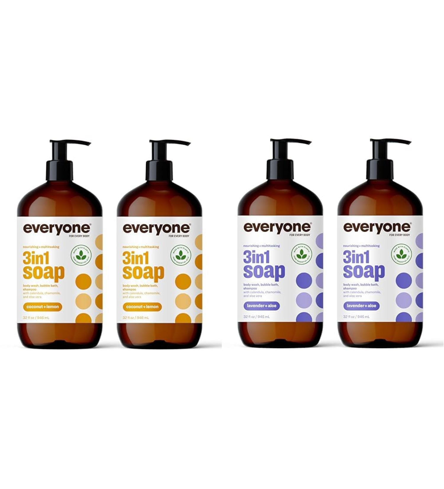 Everyone 3-in-1 Soap Bundle with Coconut Lemon and Lavender Aloe Scents 32 Ounce (2 Pack) - Buy Online on GoSupps.com