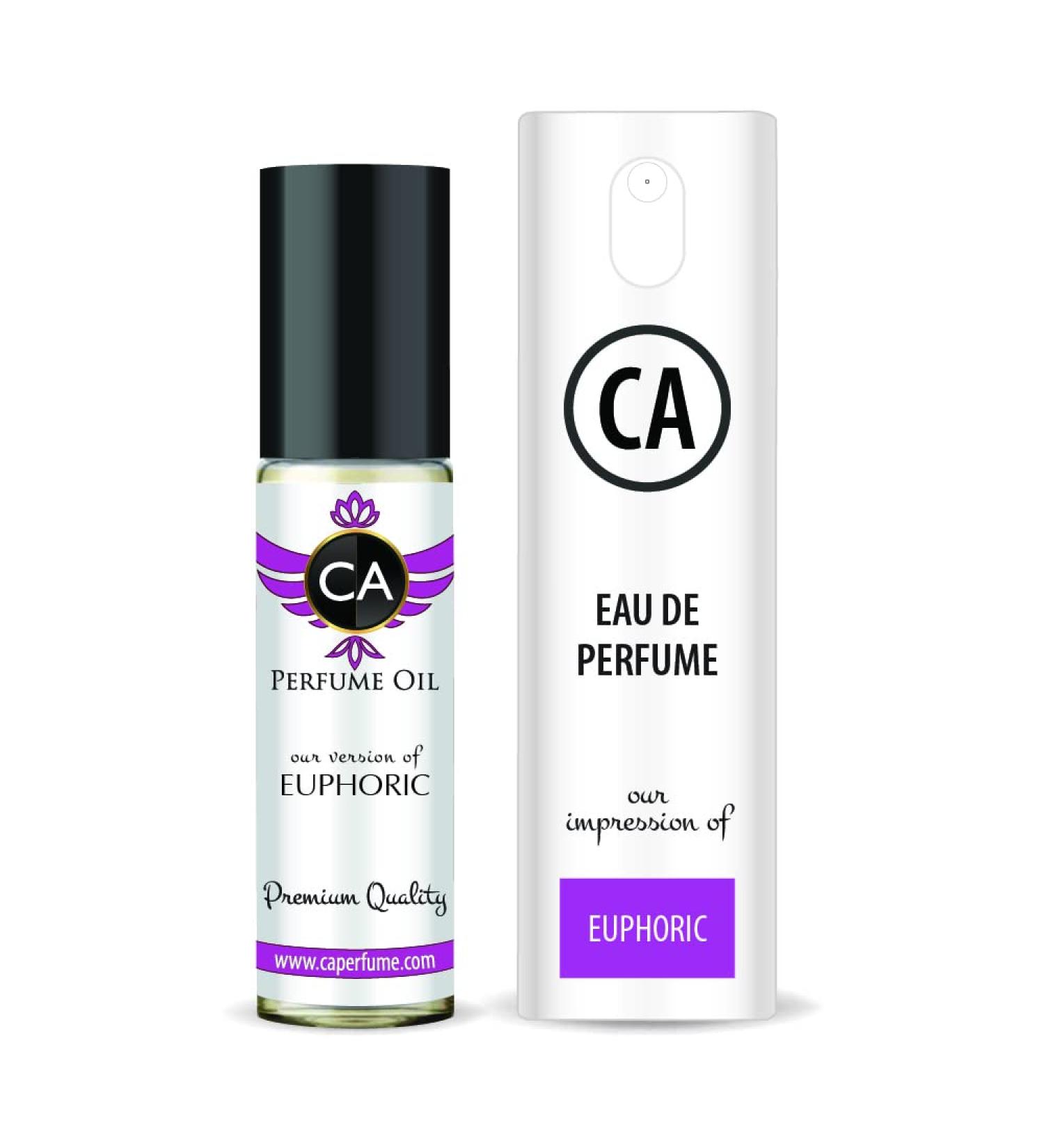 CA Perfume Duo Impression of Calvin K. Euphoric For Women Eau de Parfum Refillable Atomizer Sprayer + Fragrance Body Oil Long Lasting Sample Travel Size Roll-On Bottle (0.33 Fl Oz+0.3 Fl Oz) - Buy Online on GoSupps.com