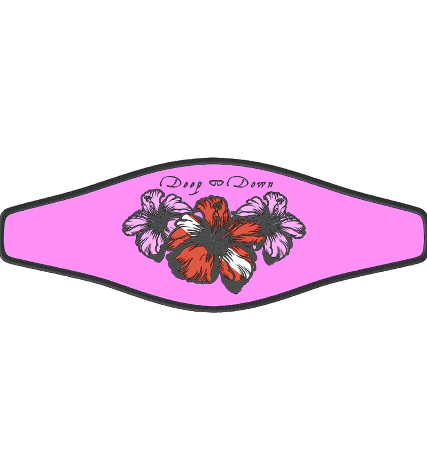 Innovative Scuba Mask Strap Wrapper (Hibiscus Deep Down, Pink)