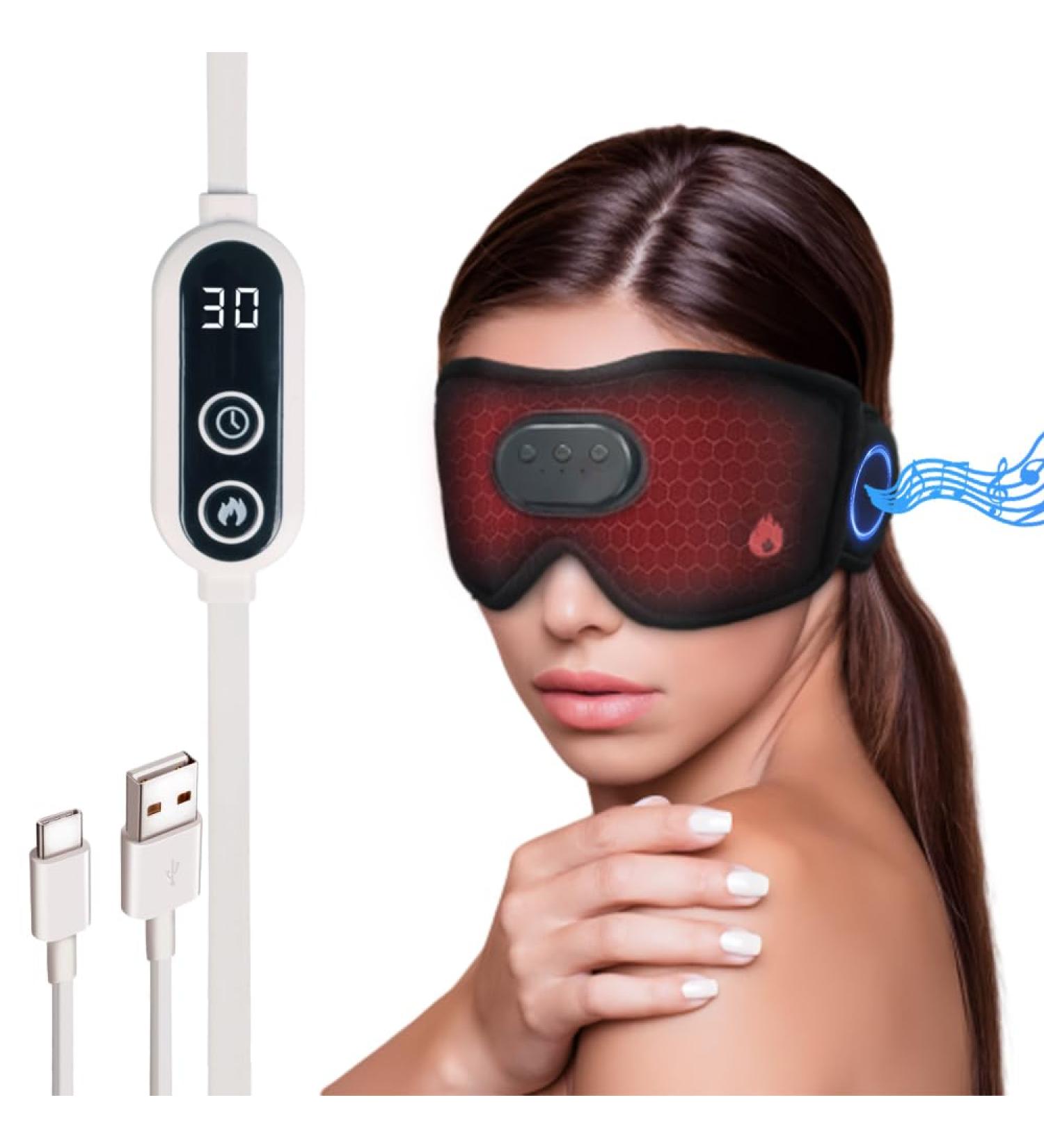 Joythink Sleep Headphones & Heated Bluetooth Sleep Mask - Wireless Eye Compress for Sleep Dry Eyes Relief USB Timer Washable Black - Buy Online on GoSupps.com