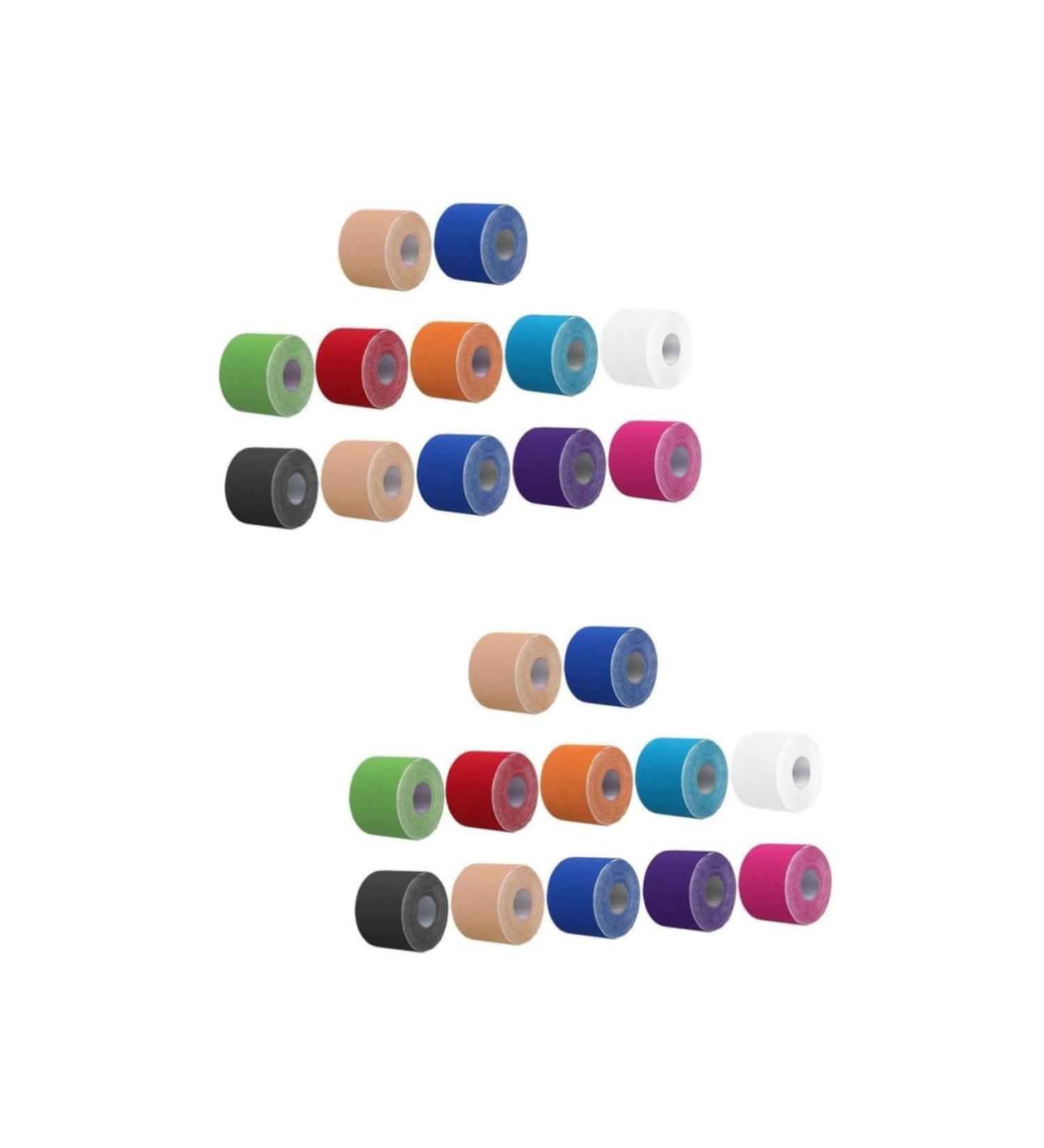 24 Rolls Sports Tape - Kinesiology Tapes for Hand Wrist & Ankle | Athletic Muscle Relief & Cohesive Vet Tapes for Fitness - Buy Online on GoSupps.com