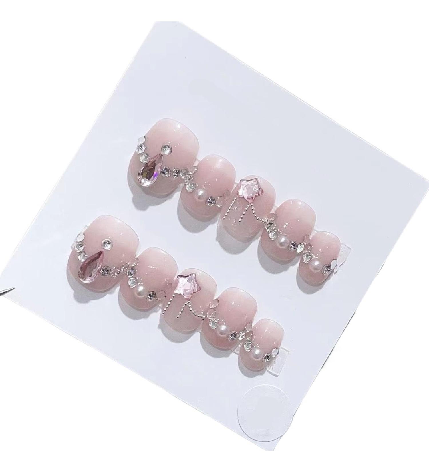 Handmade Long and Short Nail Patches for Artificial Nail Enhancement(Color:19535 Size:S) - Buy Online on GoSupps.com