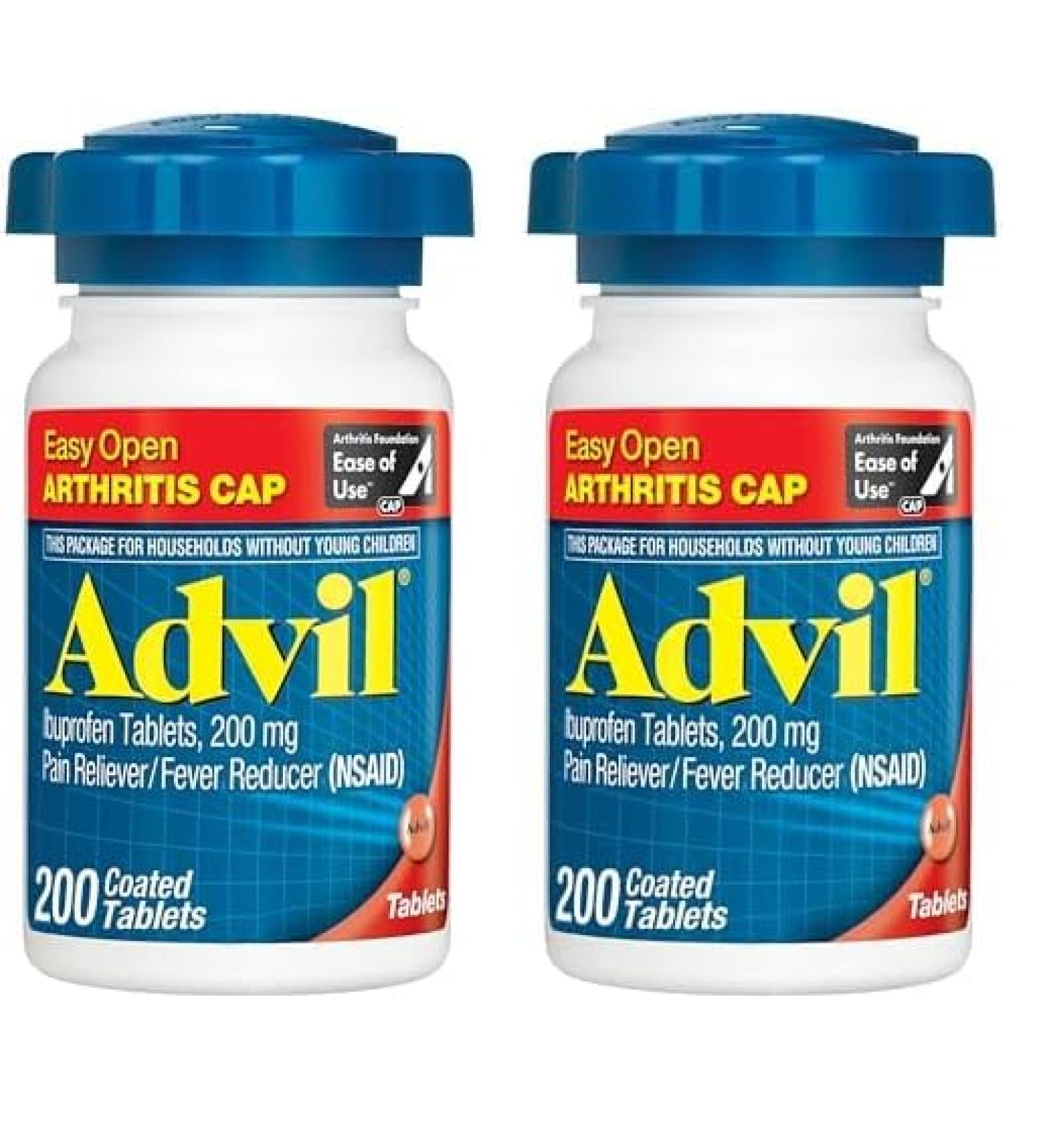 Advil Pain Reliever & Fever Reducer - 200mg Ibuprofen Tablets for Joint & Muscle Pain Relief | Easy Open Arthritis Cap - Buy Online Worldwide - Buy Online on GoSupps.com