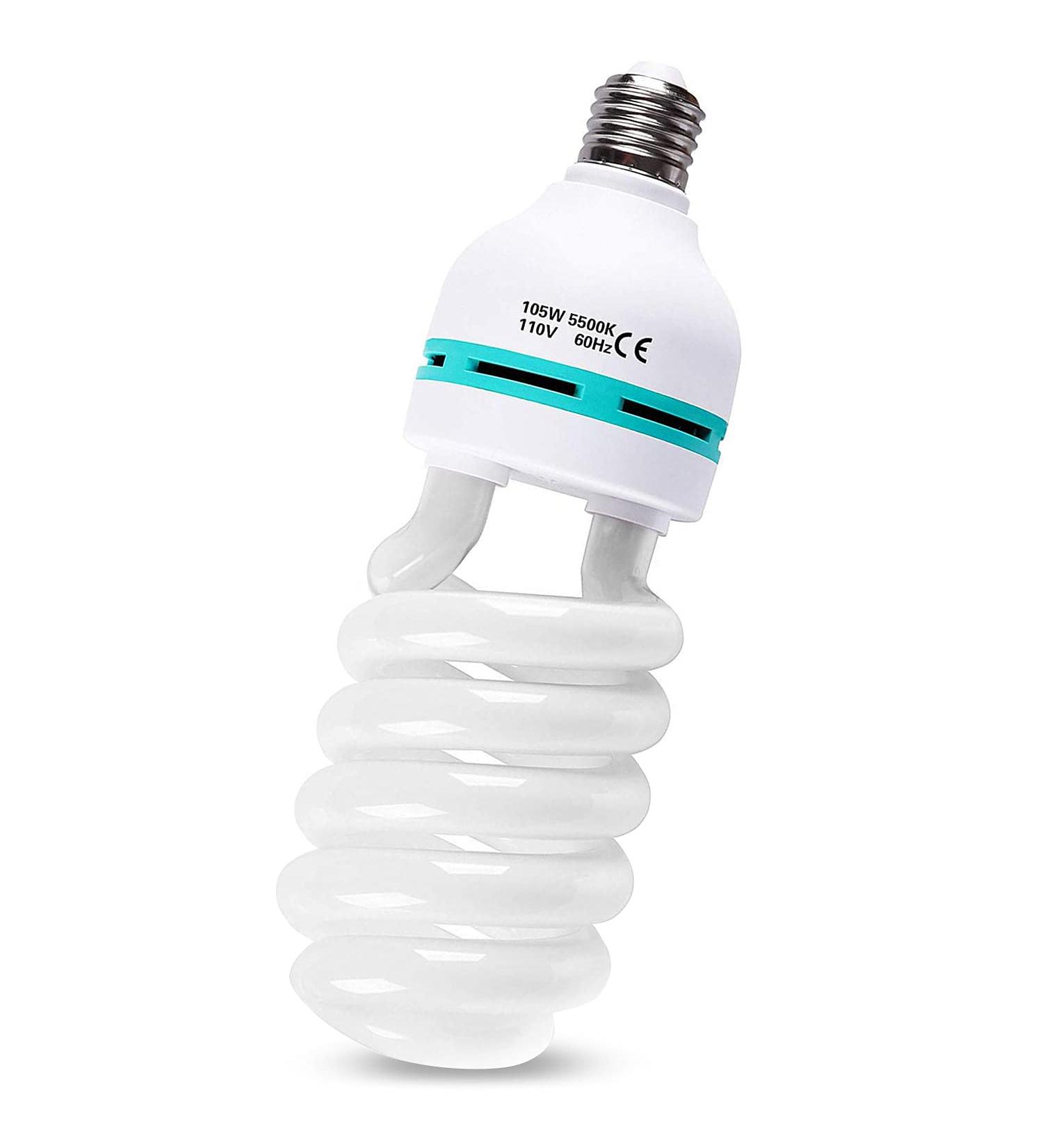 SLOW DOLPHIN Photo CFL Full Spectrum Light Bulb 105W 5500K CFL Daylight for Photography Photo Video Studio Lighting(1 Pcs) 1 Count (Pack of 1) - Buy Online on GoSupps.com