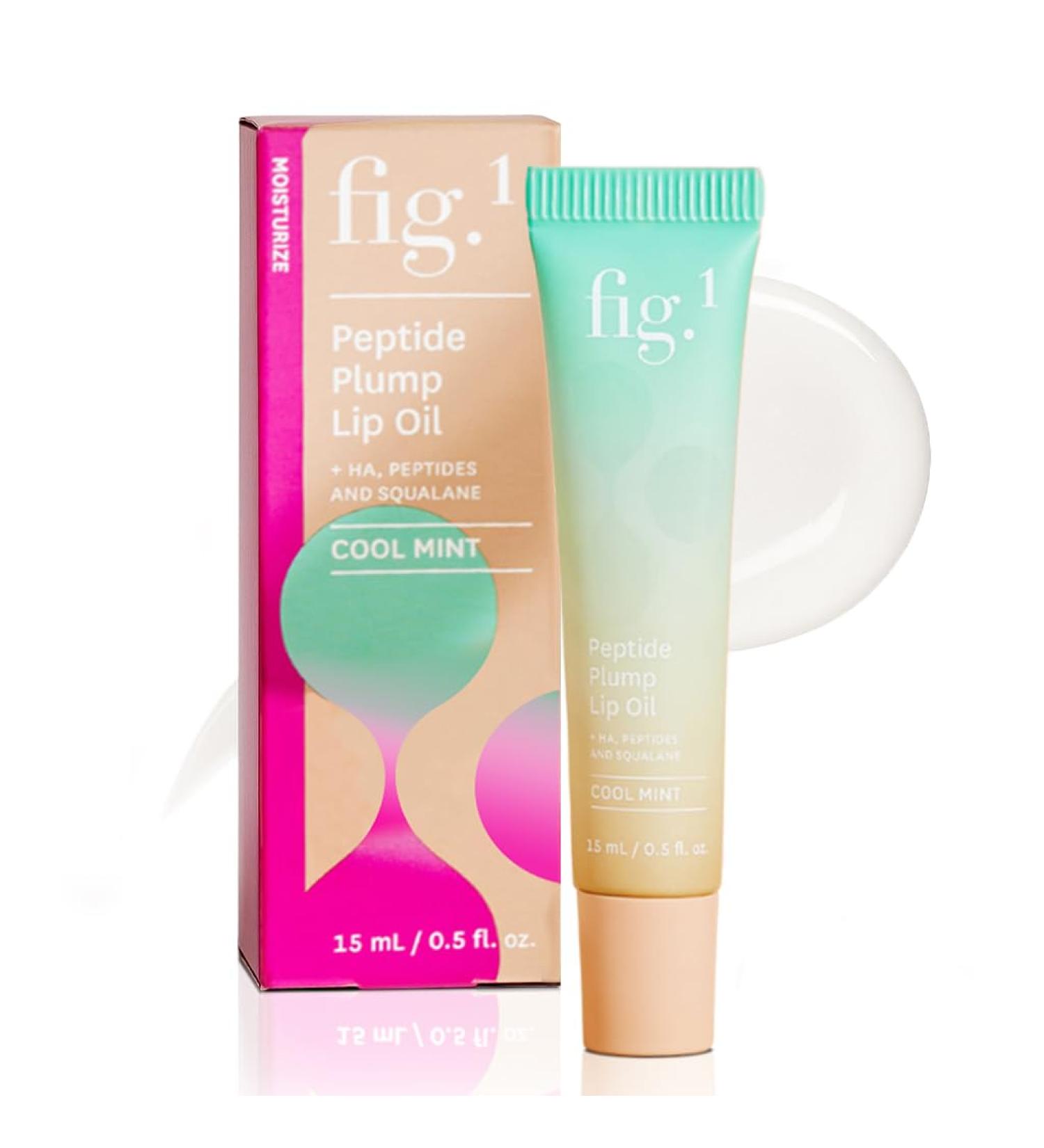 Fig.1 Peptide Plump Lip Oil | Hydration-Based Lip Oil Gloss with Hyaluronic Acid & Vegan Squalane | Non-Sticky Fragrance-Free Vegan | Moisturizing Lip-Gloss 0.5 fl oz - Buy Online on GoSupps.com