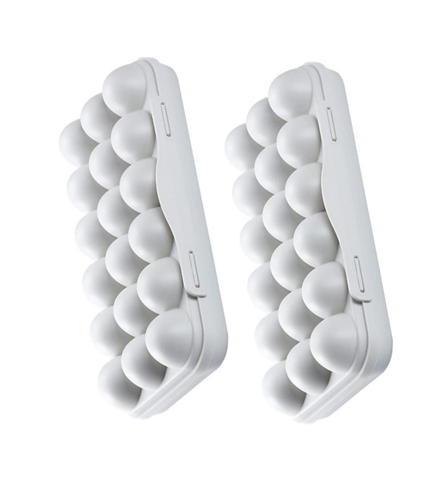 MAGICLULU Food Serving Tray 2pcs 18 Food Trays Fridge Refrigerator Egg Practical Egg Tray Container Superimposed Egg Plate Grey 30X15cm - Buy Online on GoSupps.com