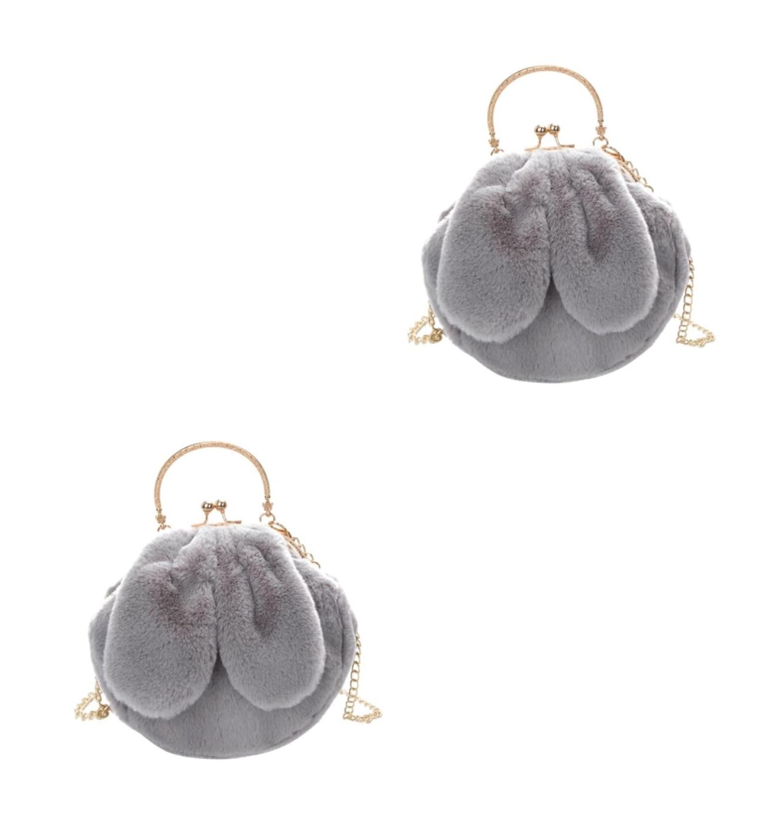 Alipis 2 Pcs Single Shoulder Bag Crossbody Bag Metal Chain Bag Plush Bag Handbag Fur Bag Messenger Bag Wild - Buy Online on GoSupps.com