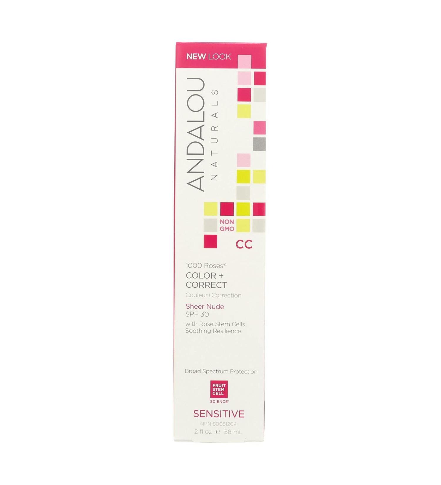 Andalou Naturals Color plus Correct - Sheer SPF 30 - Nude - 2 oz