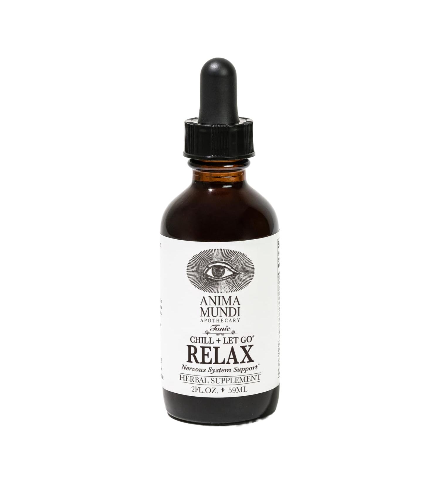 Anima Mundi Apothecary Relax Tonic Nervous System Support - Natural Calm Aid & Mood Enhancer - Achieve Stress Relief with Lemon Balm Passionflower Chamomile Ashwagandha Root & Lavender (2 fl oz) - Buy Online on GoSupps.com
