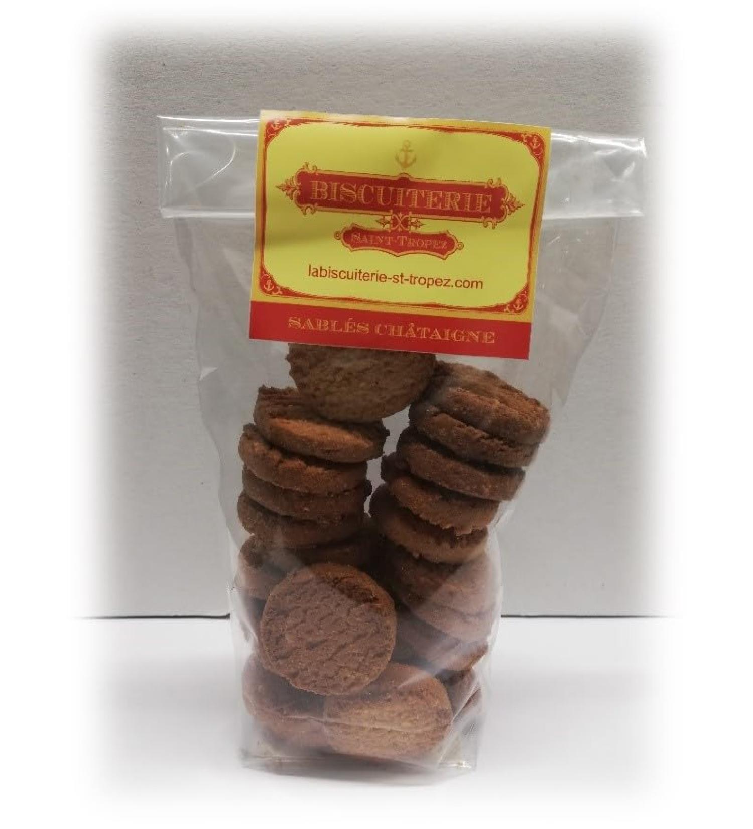 Artisanal Biscuit/Small Sablé from Pampelonne/Saint-Tropez Biscuits/Chestnut Pack of 2 bags of 250g