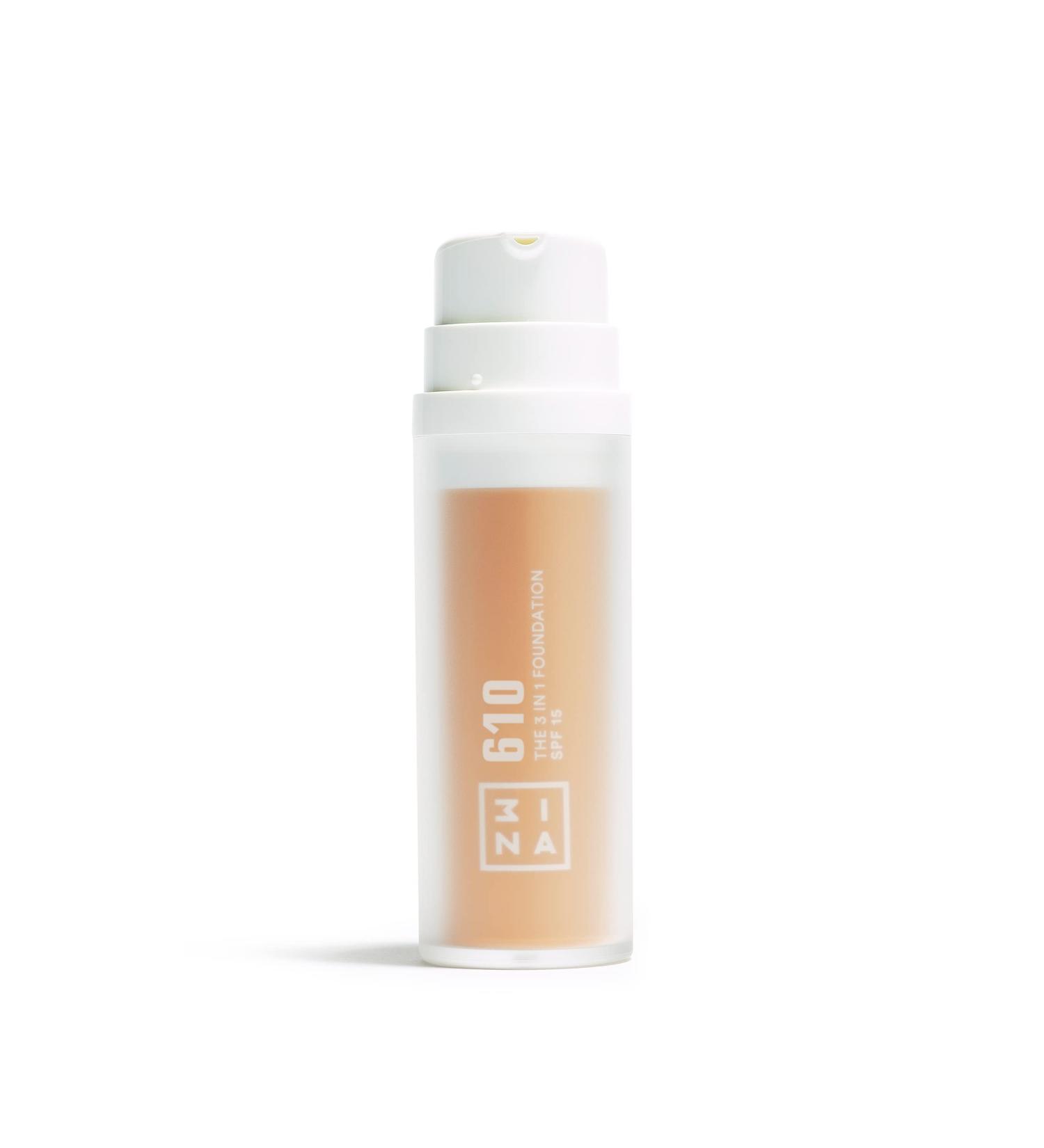 3INA MAKEUP - 3-in-1 Foundation 610 - Light Yellow - Medium to High Coverage Foundation - Primer and Concealer - 12-Hour Wear - SPF 15 - Natural Matte Finish - Vegan - Cruelty Free - Buy Online on GoSupps.com
