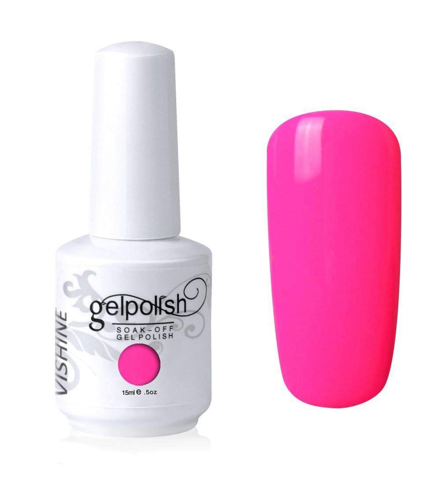 Vishine Gelpolish Soak-off Nail Art UV LED Nail Polish Salon Manicure Hot Pink(558) #558 - Buy Online on GoSupps.com