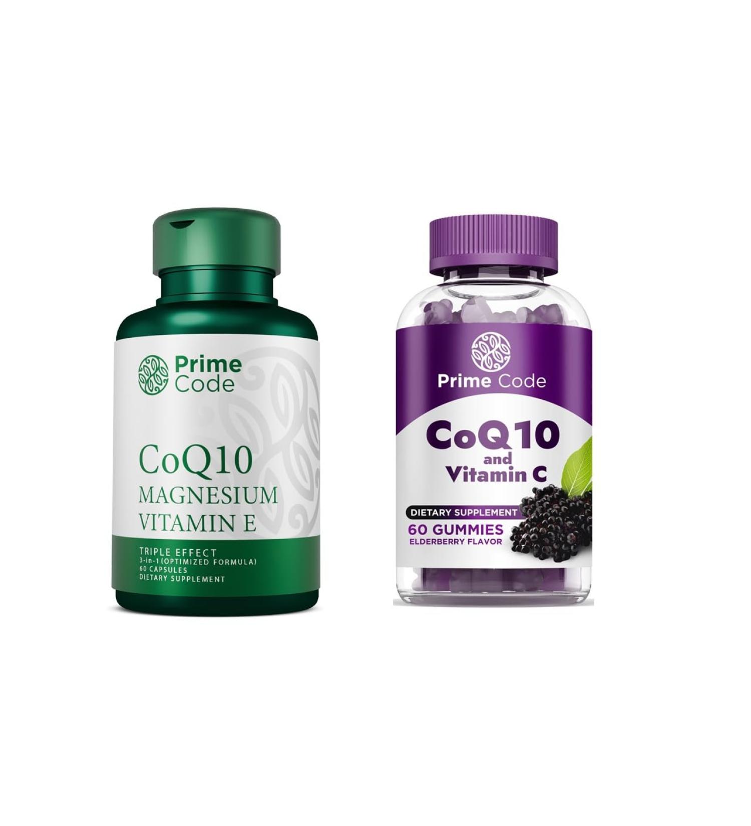 Prime Code CoQ10 250mg with Magnesium Glycinate and Vitamin E CoQ10 200mg & Vitamin C 250mg Gummies - Buy Online on GoSupps.com