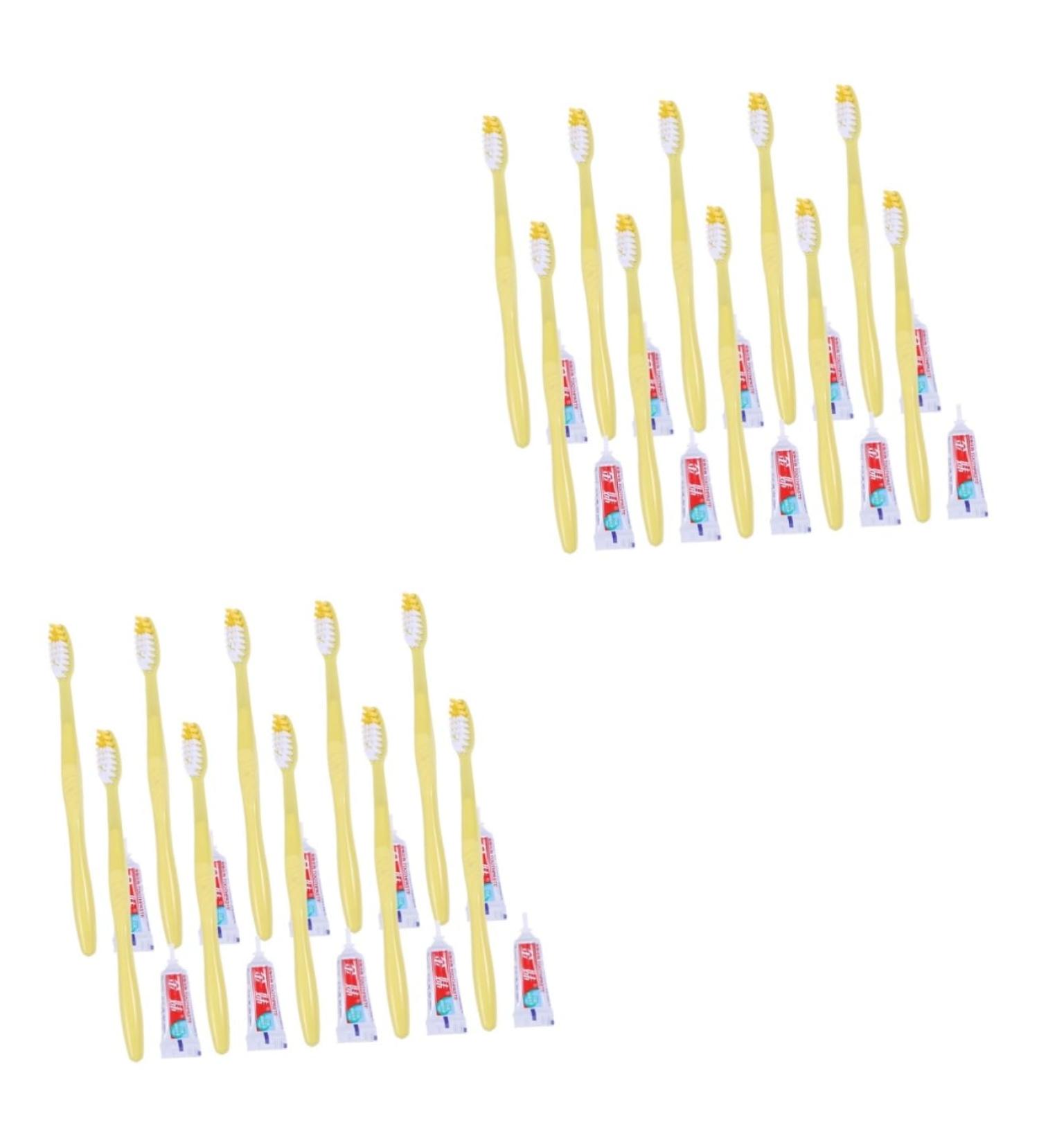 Tovinanna 20 STK Hotel Toothbrush & Toothpaste Kit | Soft Bristle Mini Travel Dental Hygiene Set - Buy Online on GoSupps.com