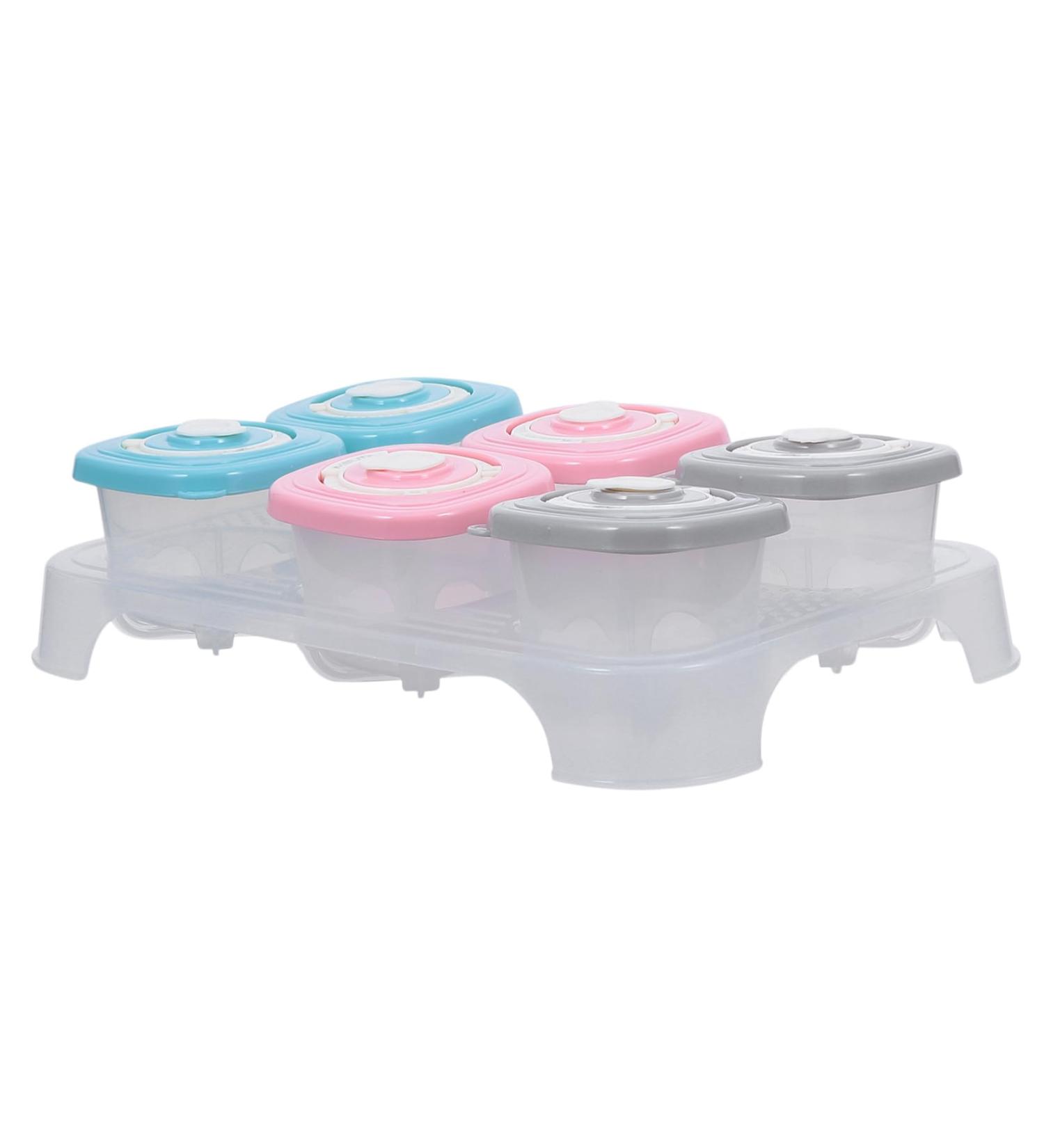 1 Set 6pcs Food Supplement Box Microwave Crisper Snack Containers Timing Case Food Bottle re-usable 17X8.2cm Assorted Color - Buy Online on GoSupps.com