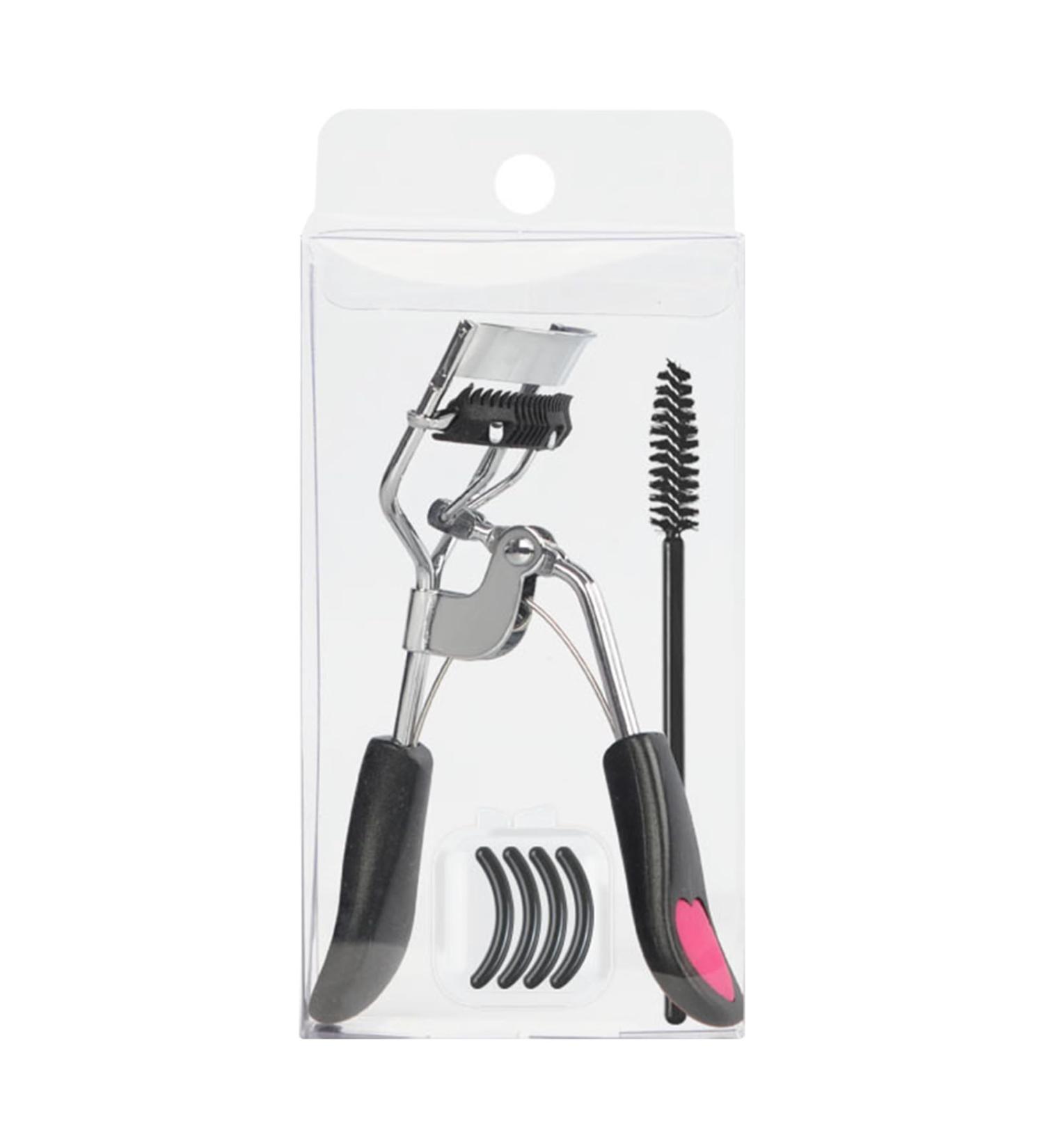 Eyelash Curler 3 in 1 Lash Curlers with Comb 4 Black Silicone Refill Pads and 1 Eyelash Brush Cosmetic Tool for Women and Girls Suitable for Beginner (Black) - Buy Online on GoSupps.com