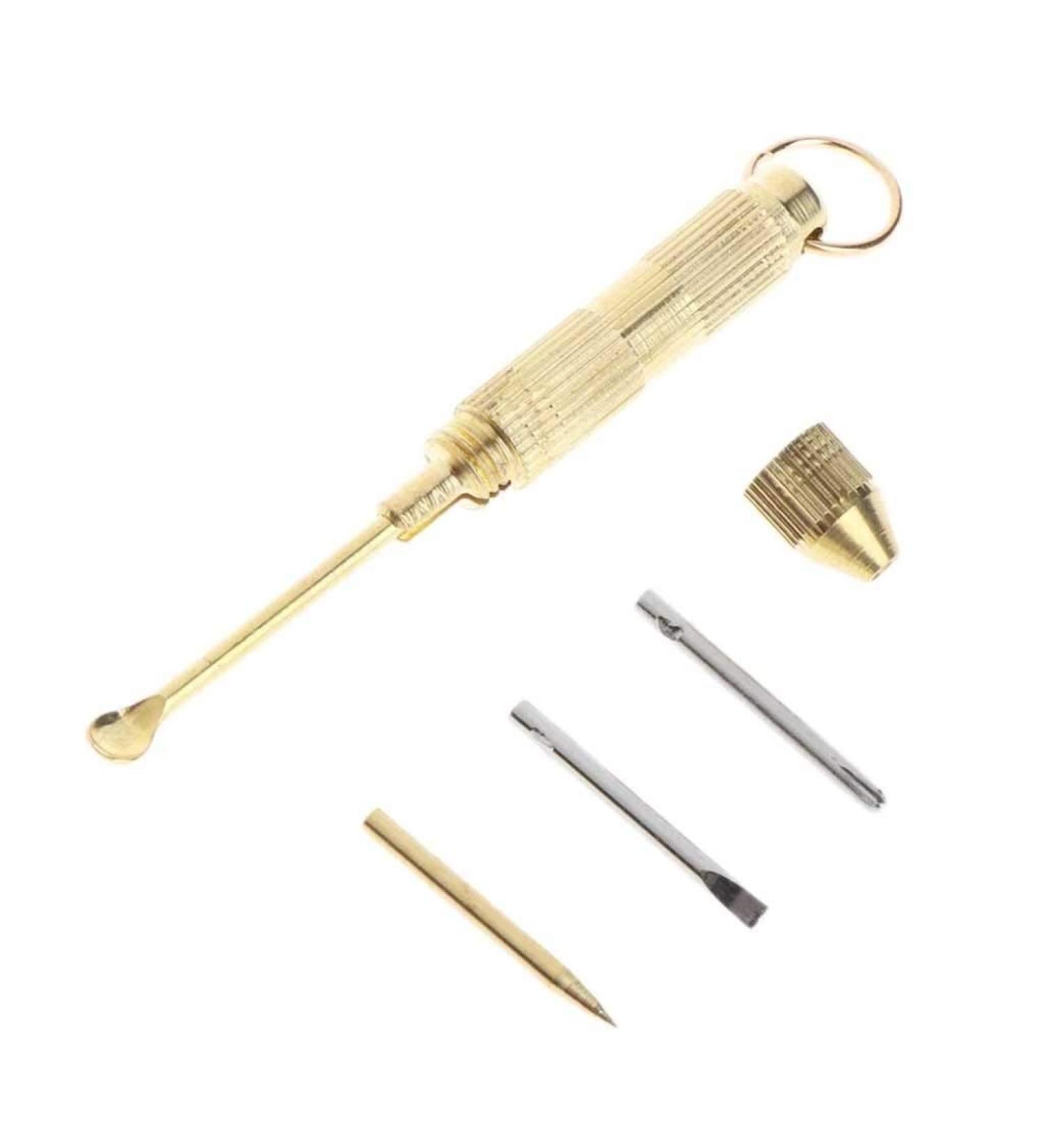 4-in-1 Ear Spoon Earpick Wax Remover Key Chain Screwdriver - Multipurpose Tool - Buy Online on GoSupps.com