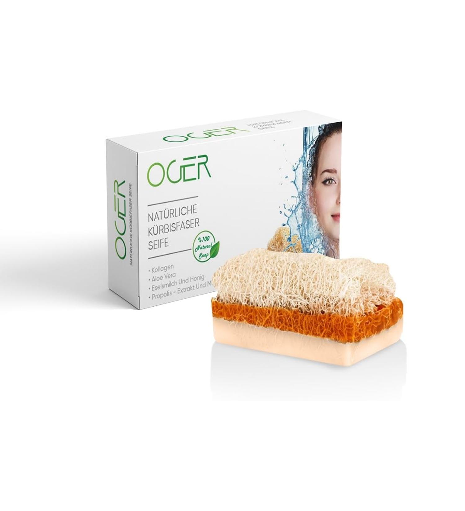  OG-ER Oger Natural Pumpkin Fibre Soap 110g - Propolis Extract & Milk 1pc - Buy Online on GoSupps.com
