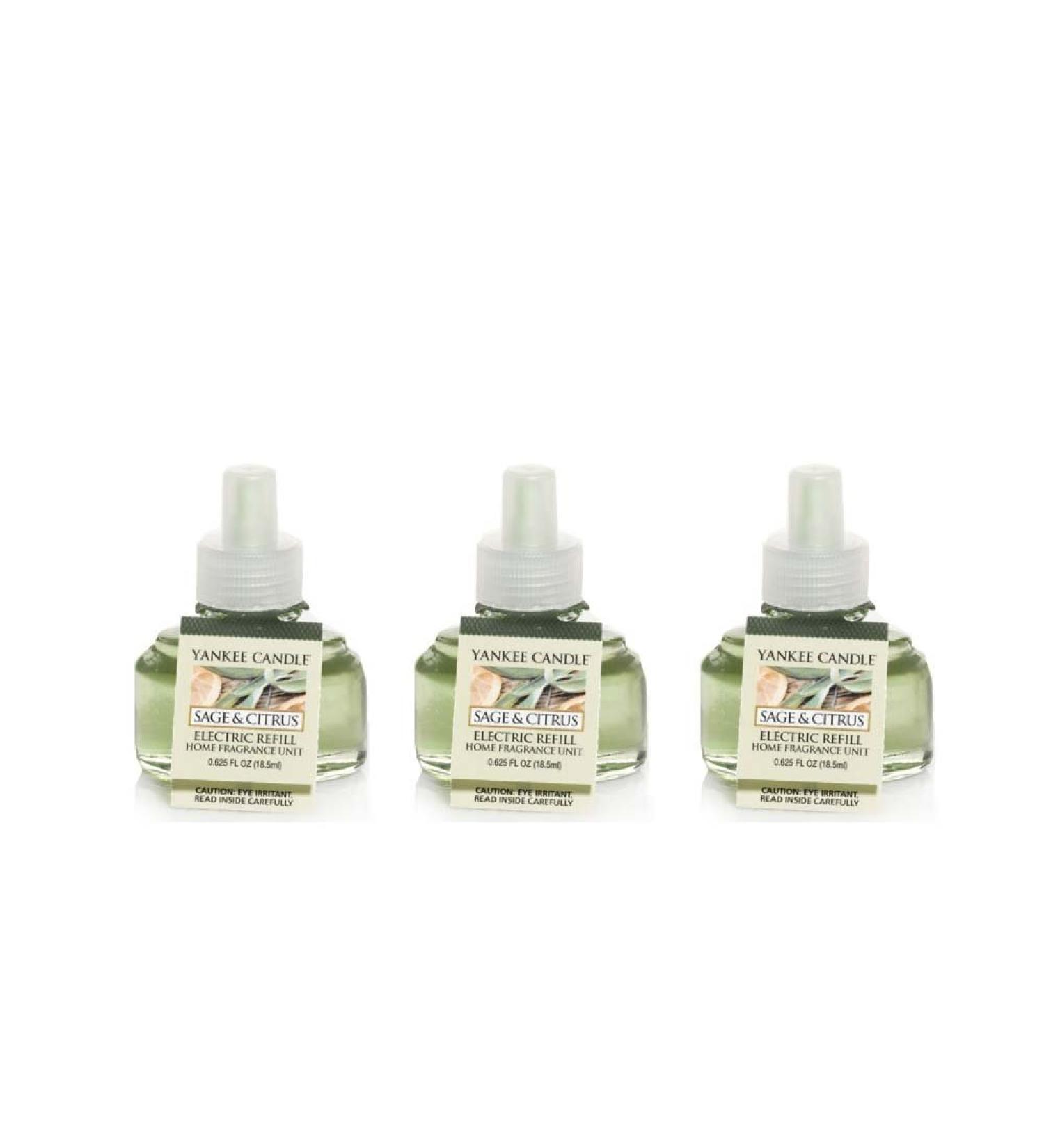 Yankee Candle 3 Pack of Sage & Citrus ScentPlug Refill 0.6 Oz