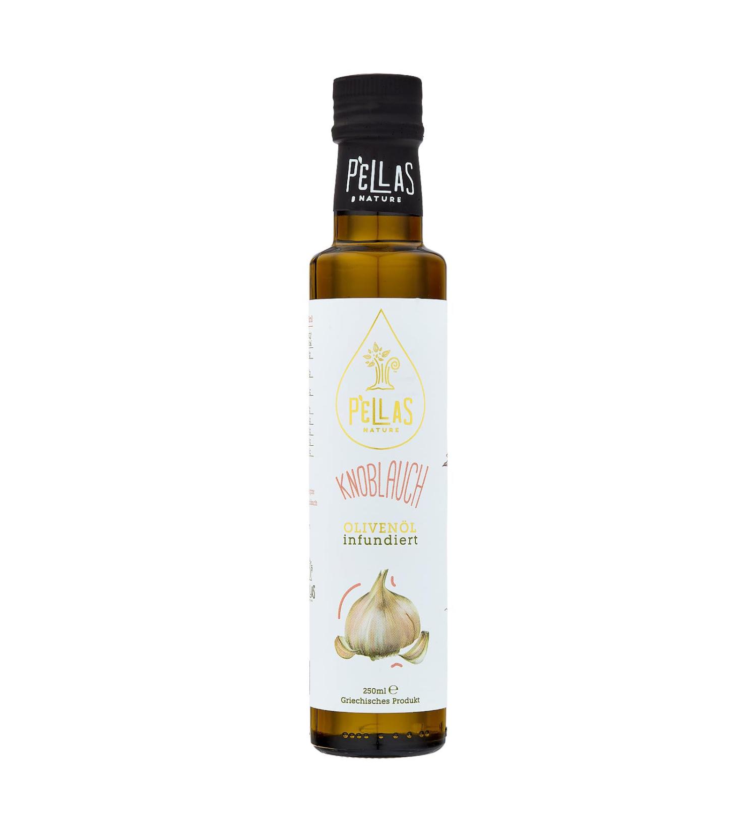 Pellas Nature Extra Virgin Olive Oil with Garlic - Cold Pressed Test Winner from Greece 250ml OK Kosher Additive-Free - Buy Online on GoSupps.com
