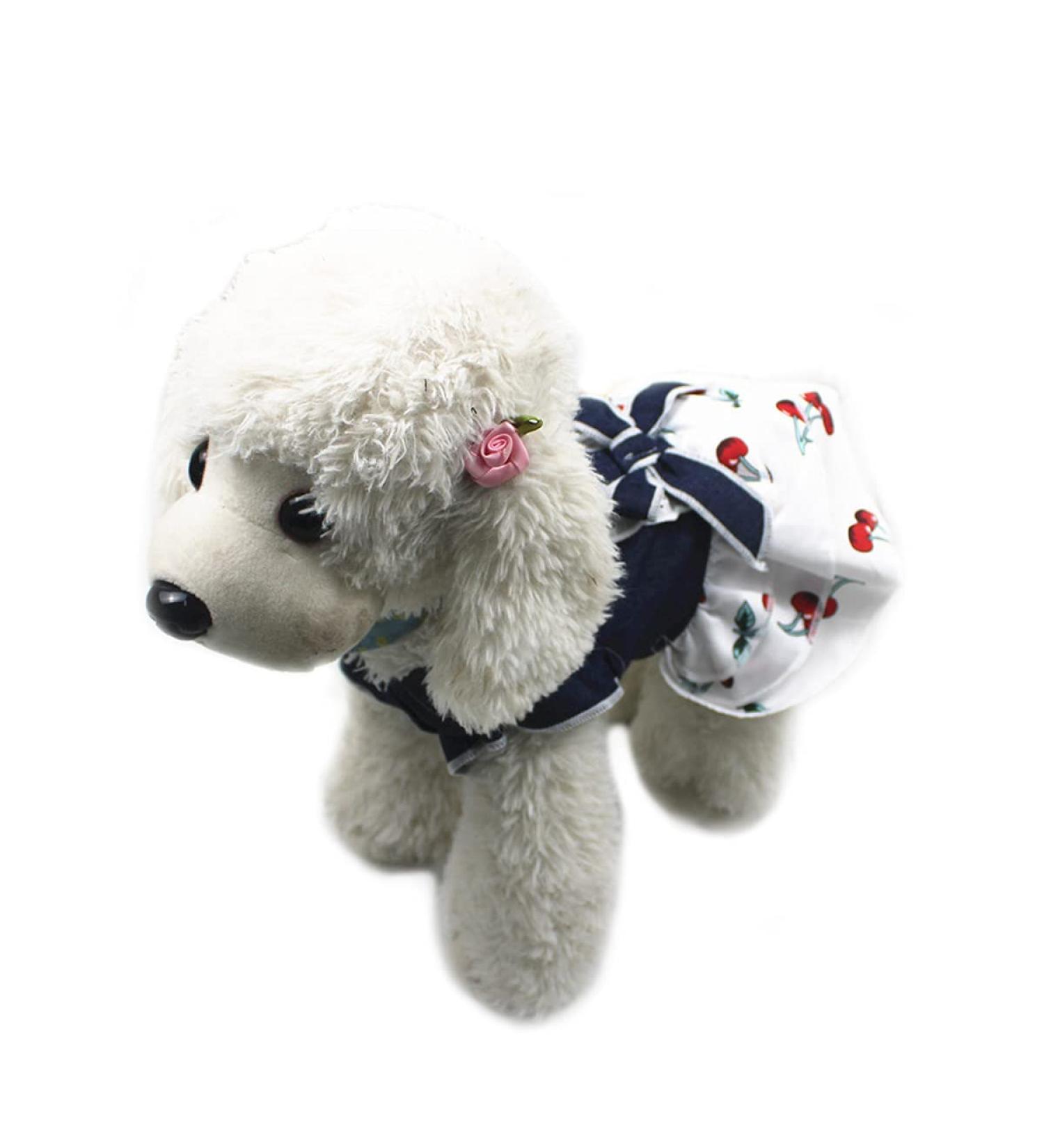 Shop Barrageon Sweet Princess Rock Clothing for Small Pets - Blue & White Summer Outfit for Dogs & Cats (Back Length: 30 cm) - Buy Online on GoSupps.com