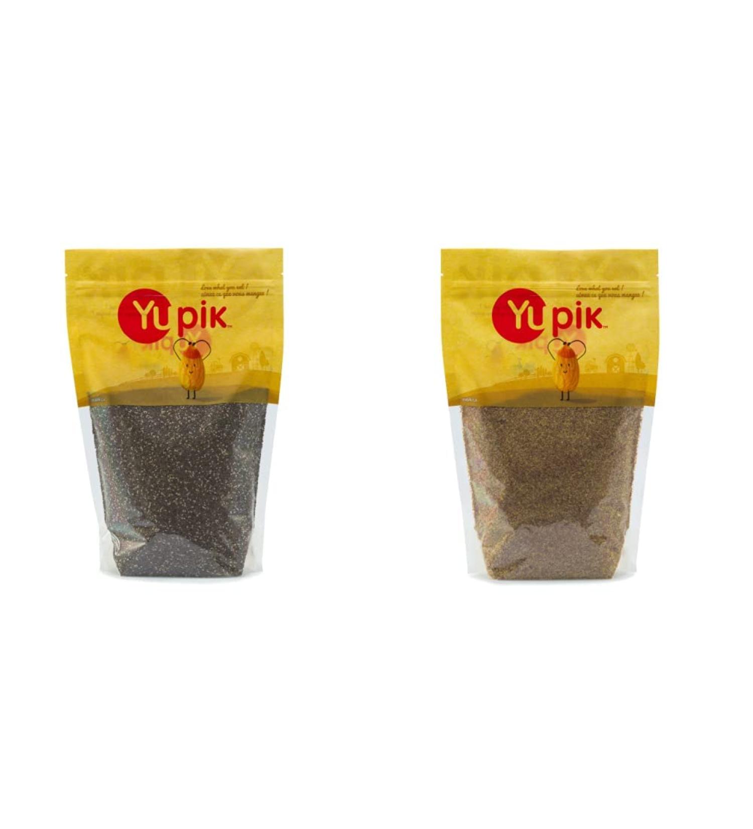 Yupik Natural Black Chia Seeds 1Kg/2.2 lbs. Imported from Canada) & Ground Flax Seed Meal (Powder) 1Kg 1 kg (Pack of 2) Black Chia Seeds - Buy Online on GoSupps.com