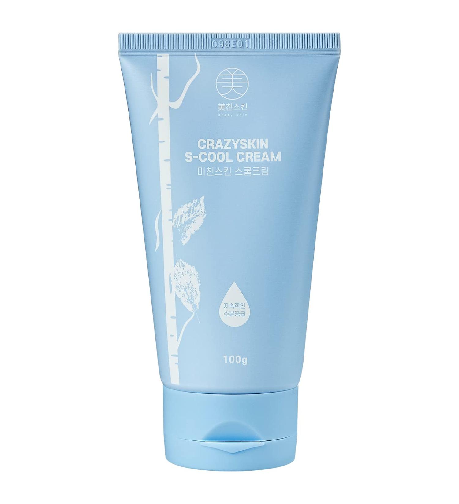 CRAZY SKIN S-Cool Hydrating Facial Cream 100g - Intensive Repairing Birch Juice Moisturizer for Sensitive Skin | Korean Skincare - Buy Online on GoSupps.com