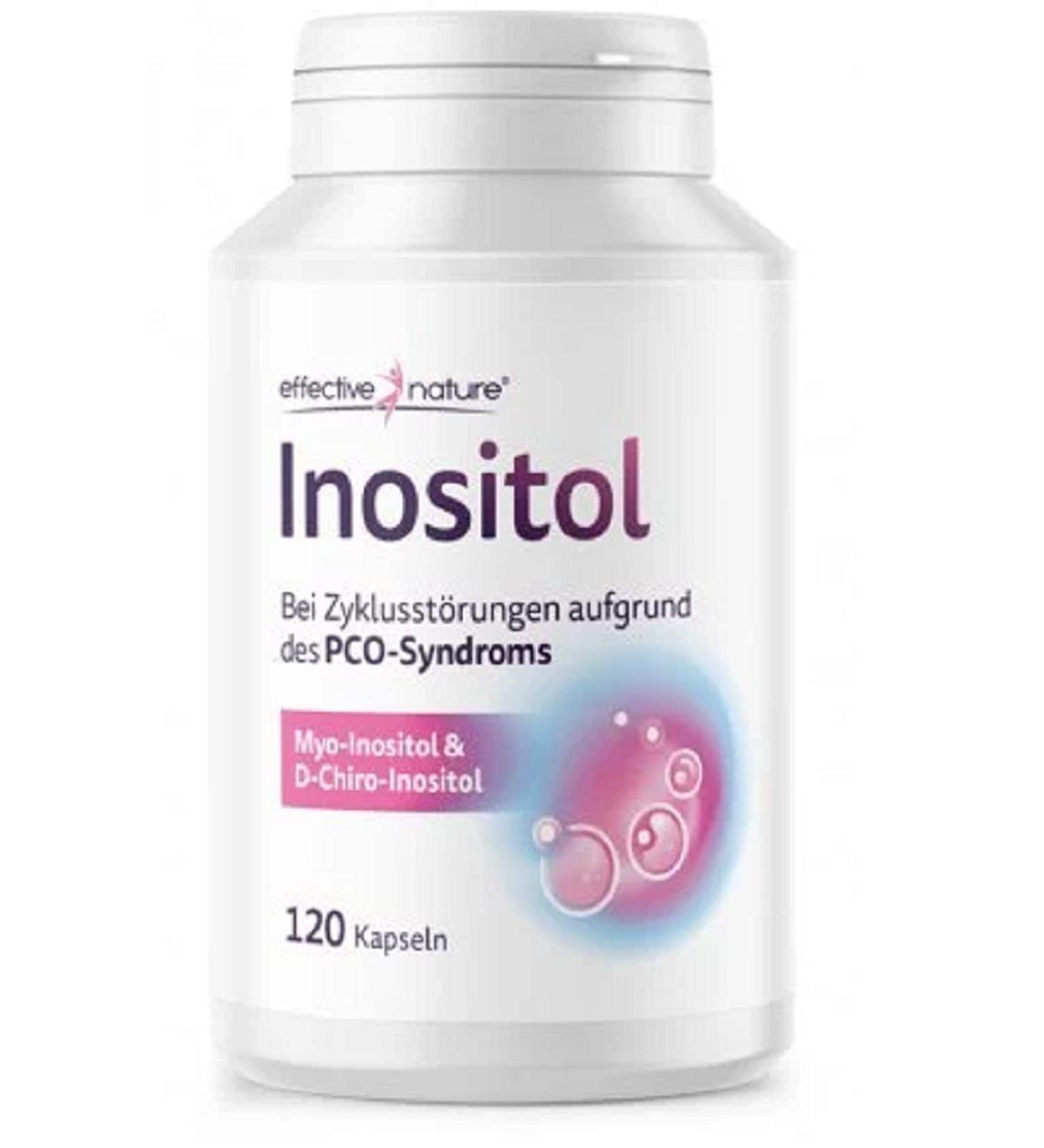 Effective Nature Inositol Capsules - 120 Vegan Capsules for PCO Syndrome | Myo & D-Chiro Inositol | No Additives Non-GMO - Buy Online on GoSupps.com
