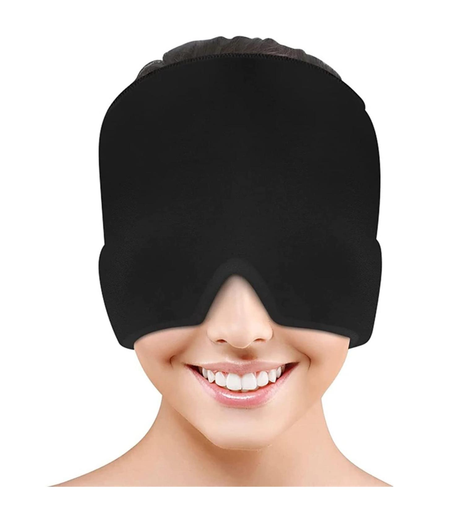 Ice Hat Gel Bilayer Headache Migraine Relief Cap - Cold Therapy for Tension, Sinus & Stress - Black - Buy Online on GoSupps.com