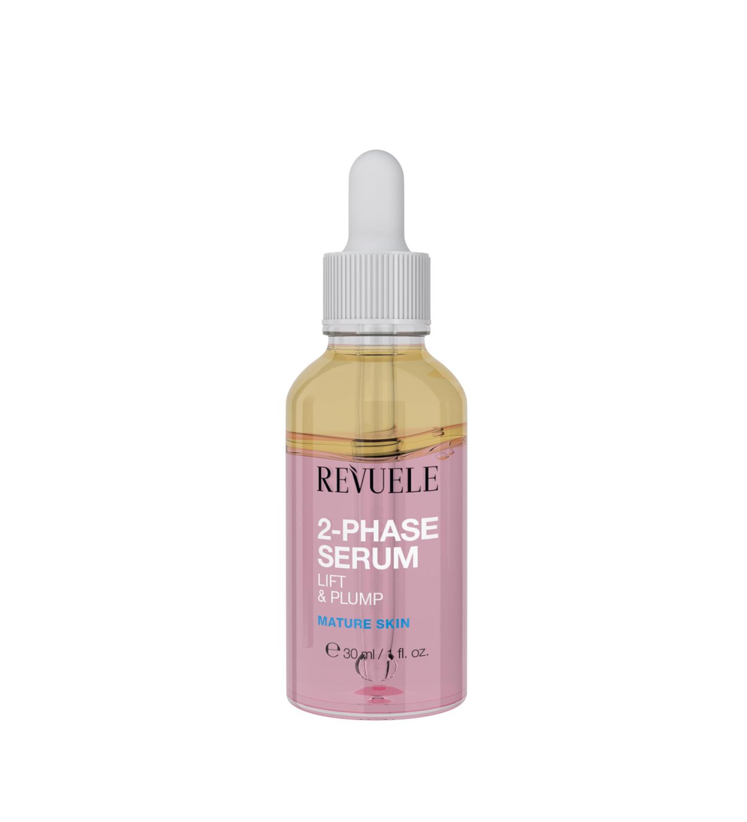 REVUELE S rum Bifasique Lift & Plump 30 ml S rum Anti- ge Double Action avec Peptides Collag ne et Huiles Nourrissantes pour une Peau Plus Ferme Hydrat e et Radieuse - Buy Online on GoSupps.com