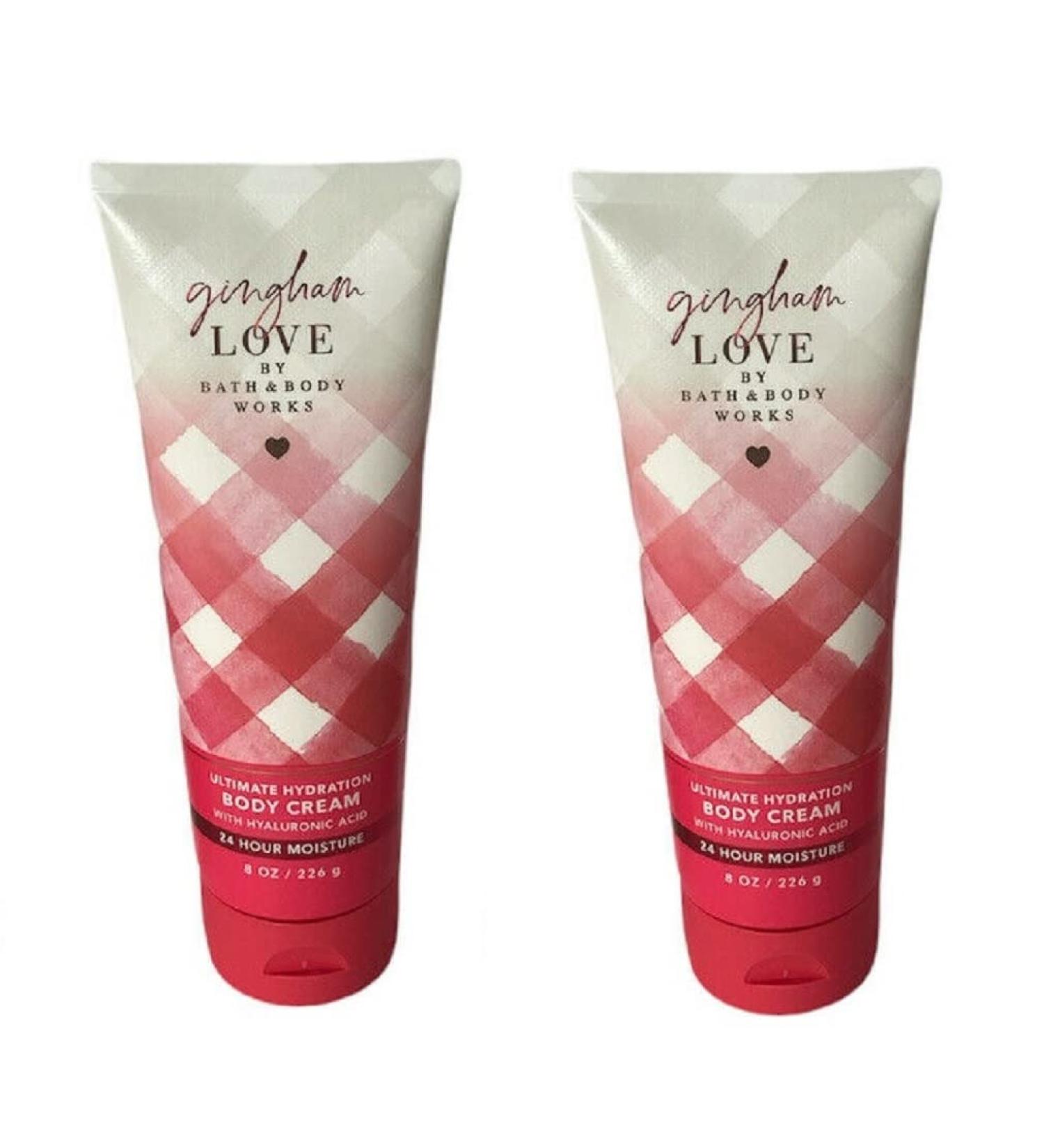 Bath and Body Works Gingham Love Body Cream Ultimate Hydration Gift Set For Women 2 Pack 8 Oz. (Gingham Love)
