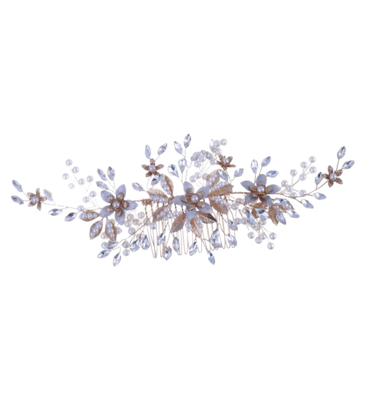 Gogogmee Headgear Bridal Hair Comb Bridal Headpieces for Wedding Bride Hair Comb Wedding Pearl Hair Comb Wedding Hair Accessories for Brides Wedding Hair Comb Wedding Headpiece for Bride - Buy Online on GoSupps.com