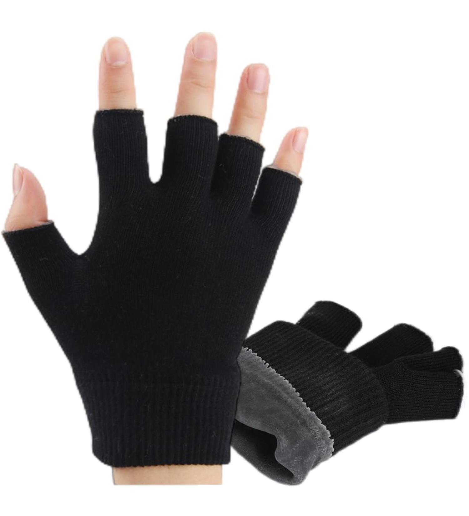 Moisturizing Gel Gloves for Dry Hands - Fingerless Spa Gloves for Eczema & Cracked Skin Care - Unisex Healing Repair (Black - Buy Online on GoSupps.com