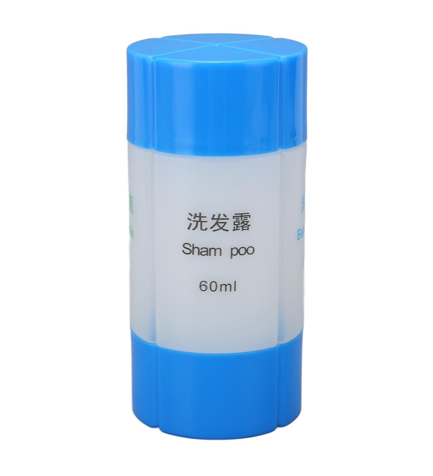 Verdant Touch Toiletries Bottle 4 in 1 Travel Bottle Leak Proof Pre Printed Refillable Toiletries Container for Shampoo Lotion 60ml Blue - Buy Online on GoSupps.com