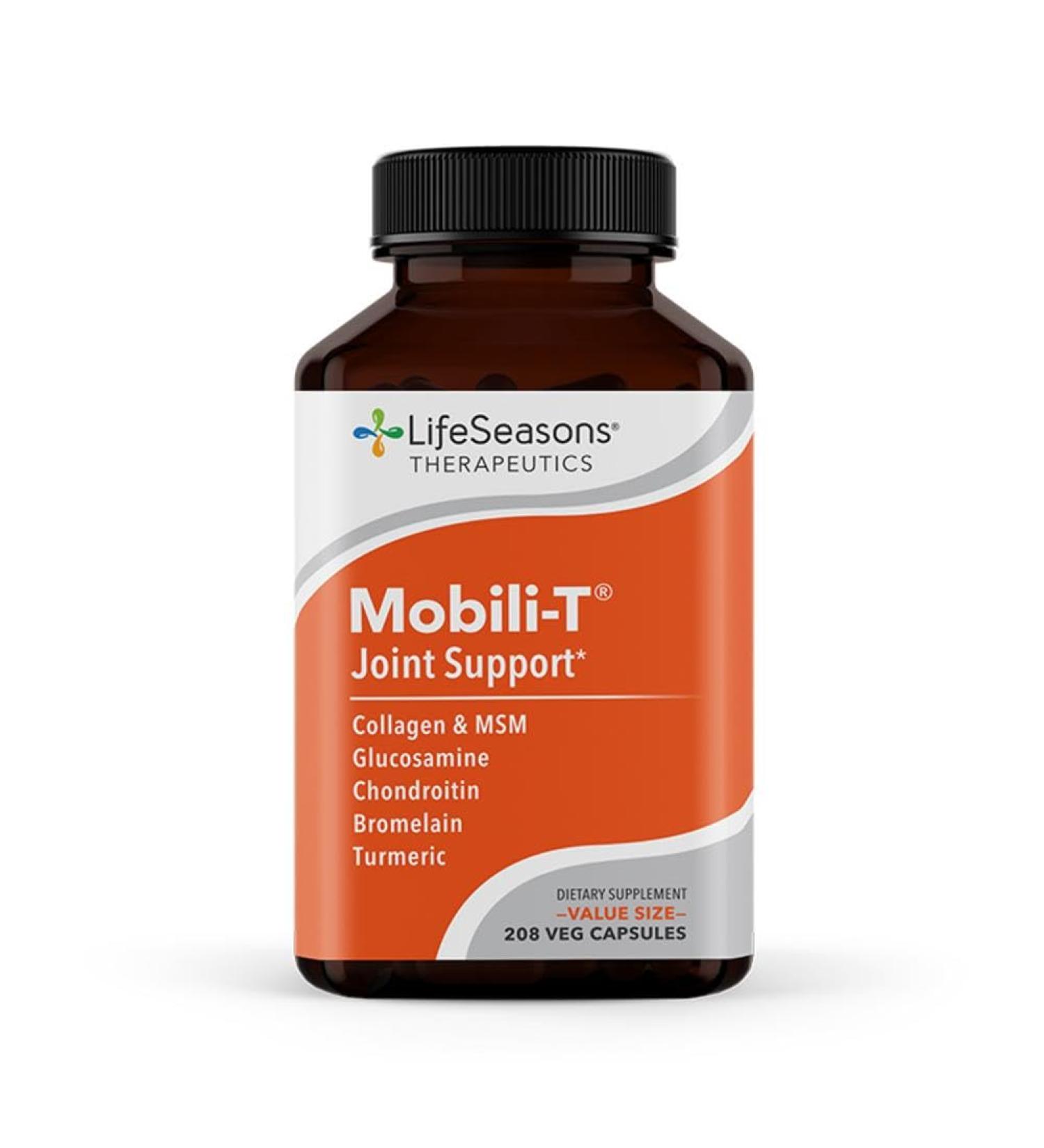 LifeSeasons Mobili-T Joint Support Supplement - Glucosamine Chondroitin MSM Collagen & Turmeric - Reduce Inflammation & Improve Mobility - 208 Capsules - Buy Online on GoSupps.com