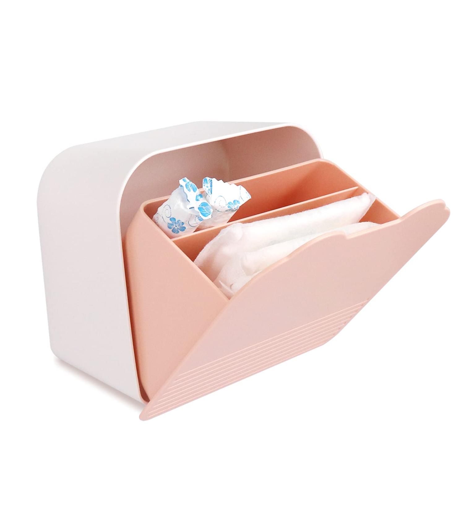 Buy Women's Plastic Hanging Tampon Storage Box - 15.5x15.5cm Organizer for Bathrooms | Pink | 1 Pack - Buy Online on GoSupps.com