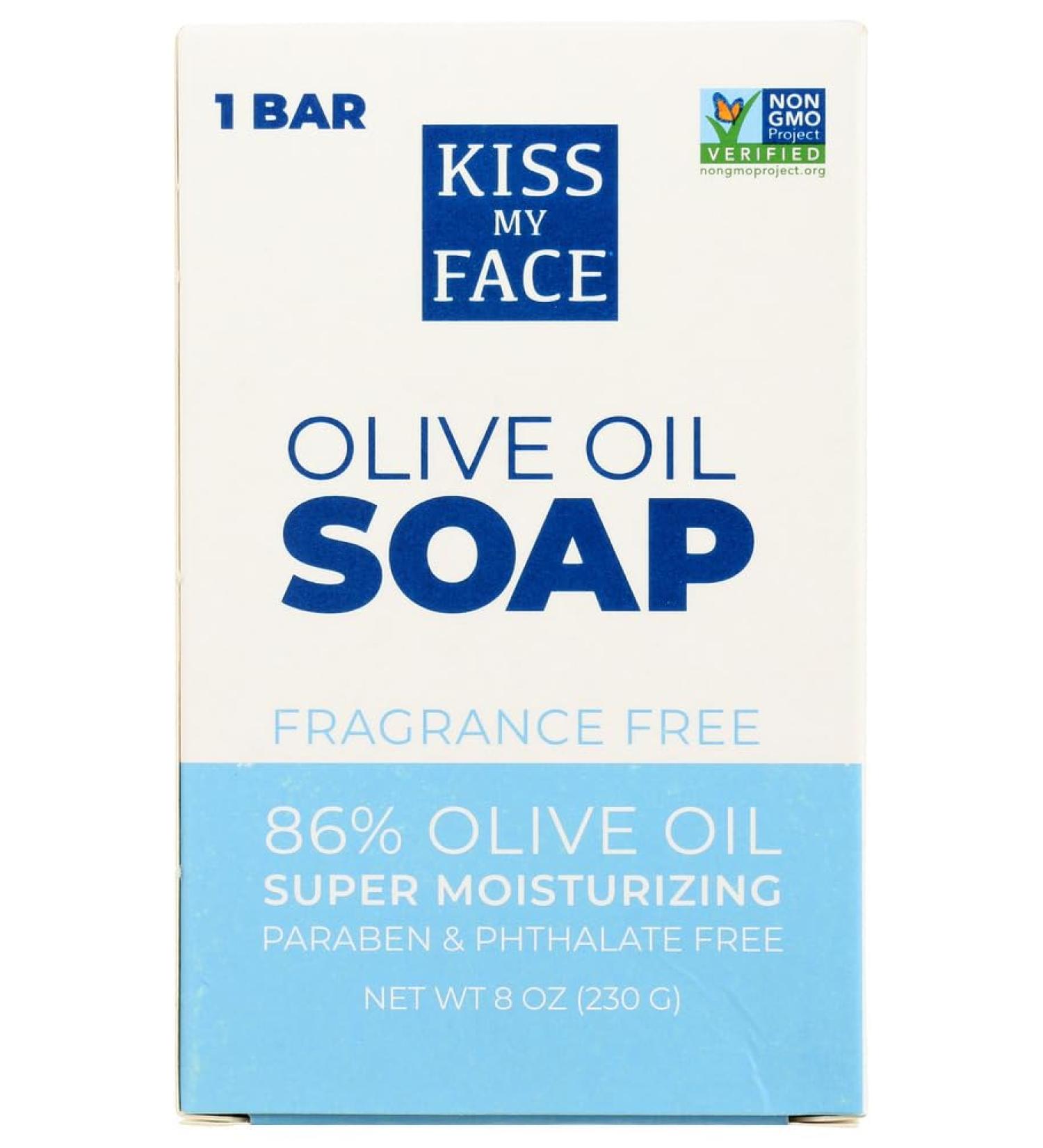Kiss My Face Moisturizing Bar Soap - Pure Olive Oil for All Skin Types - 8 oz | International Shipping Available - Buy Online on GoSupps.com