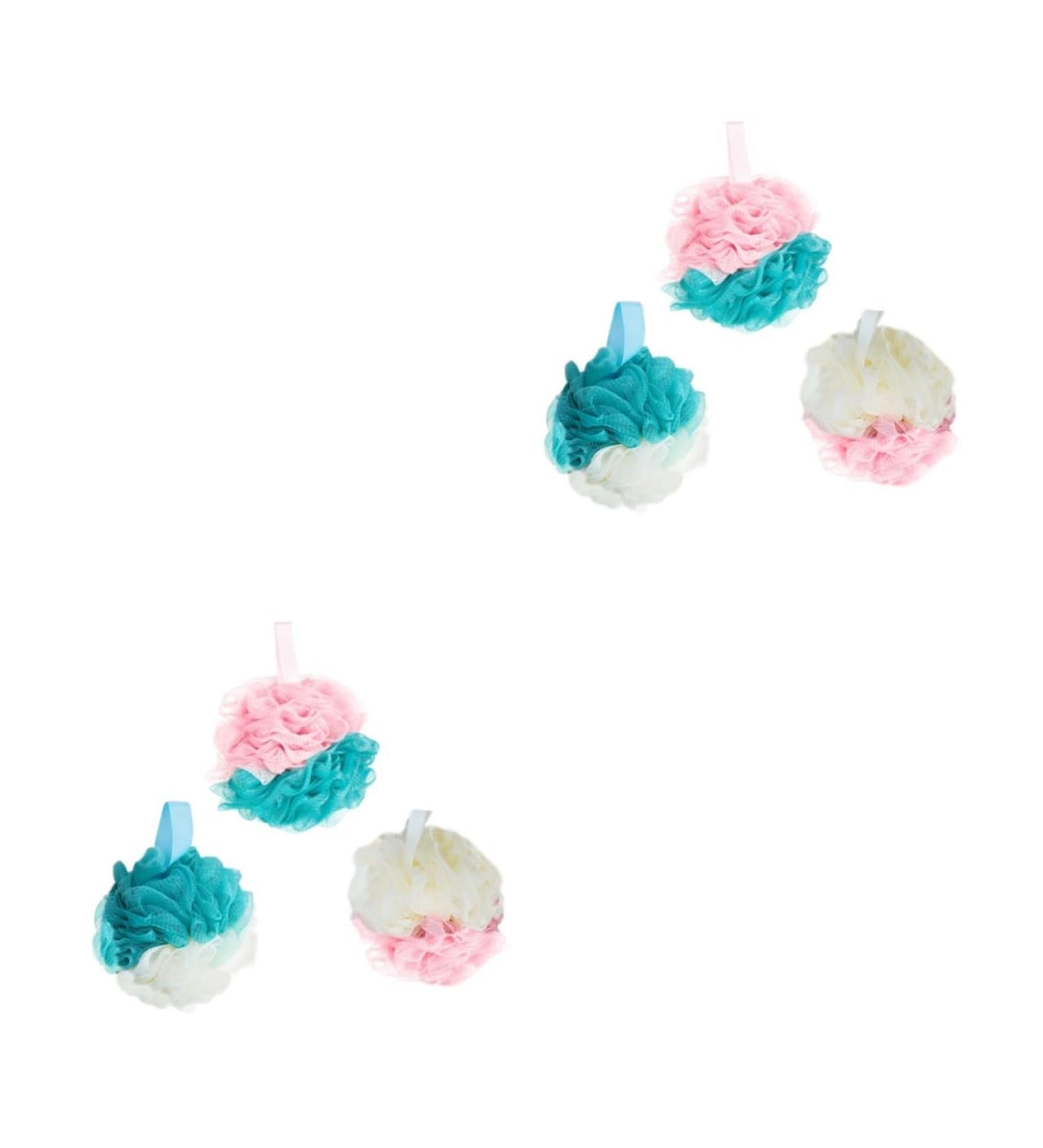 FOMIYES 6 Pcs Exfoliating Shower Ball & Bath Pouf Set - Comfortable Loofah Sponges for Luxurious Bathing - Buy Online on GoSupps.com