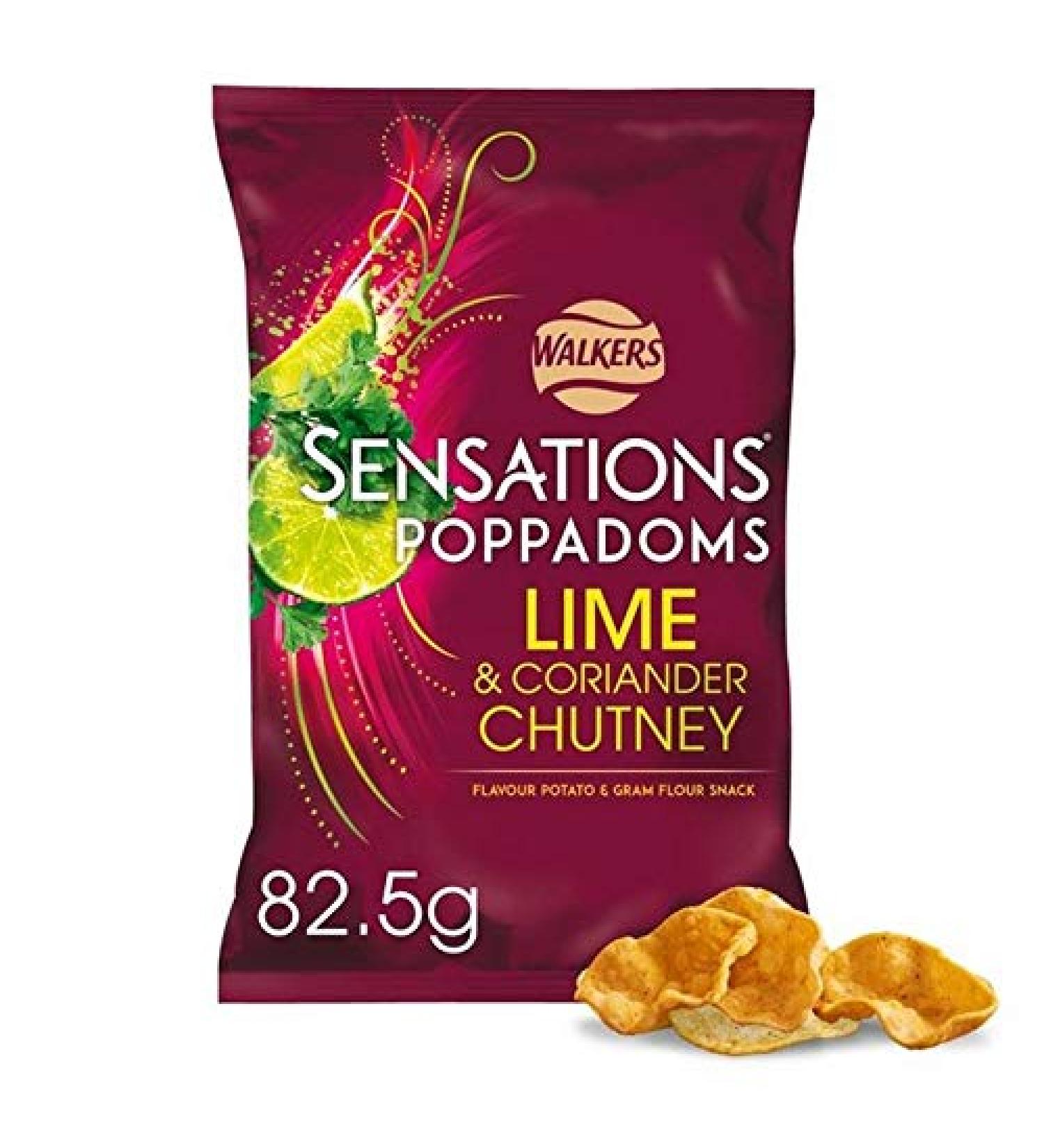 4x Sensations Lime And Chutney Poppadoms 82.5 G 82.5 G