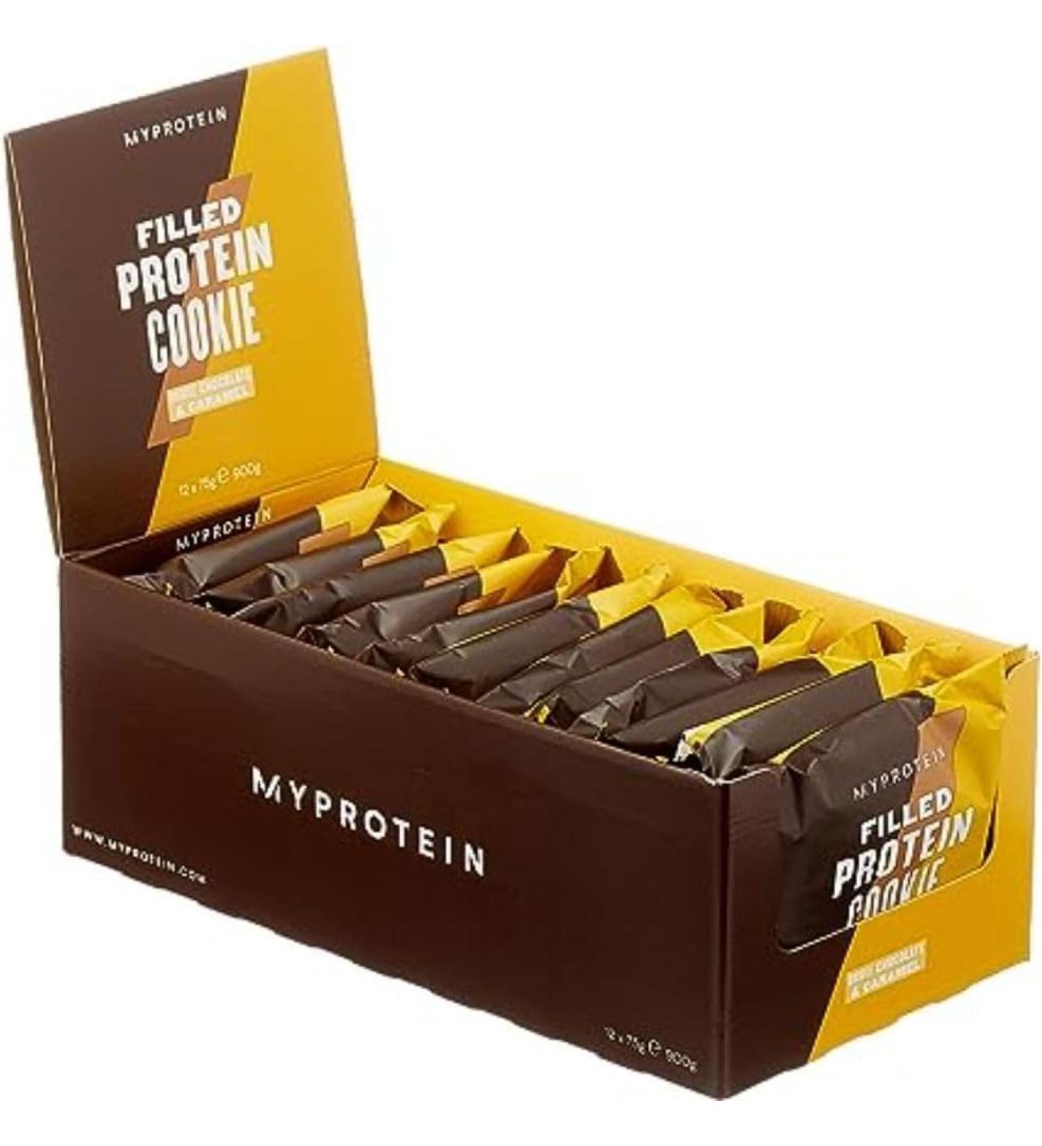MyProtein Protein Filled Cookie Double Chocolate and Caramel 75 g Box of 12 - Buy Online on GoSupps.com