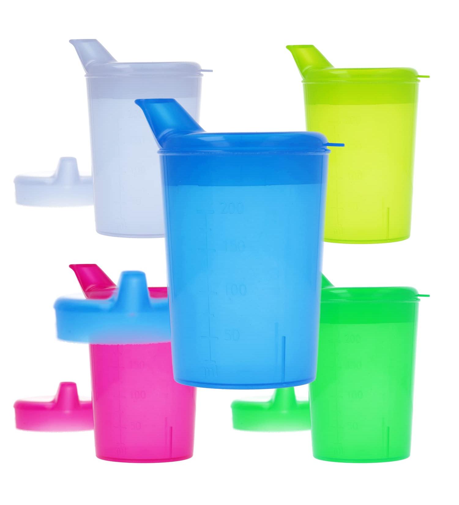 Horn Medical 5 Colorful Sets Adult Drinking Aids - 250ml Sippy Cups with 10 Lids for Liquids & Porridge | International Shipping Available - Buy Online on GoSupps.com