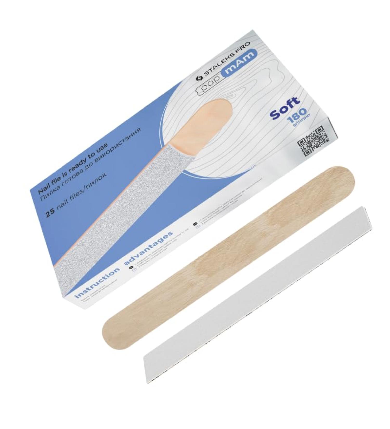 STALEKS PRO 25 Pieces Eco-Friendly Wood Birch NAIL_FILE with Foam 180 Grit Size 140*20mm Grano 180 - Buy Online on GoSupps.com