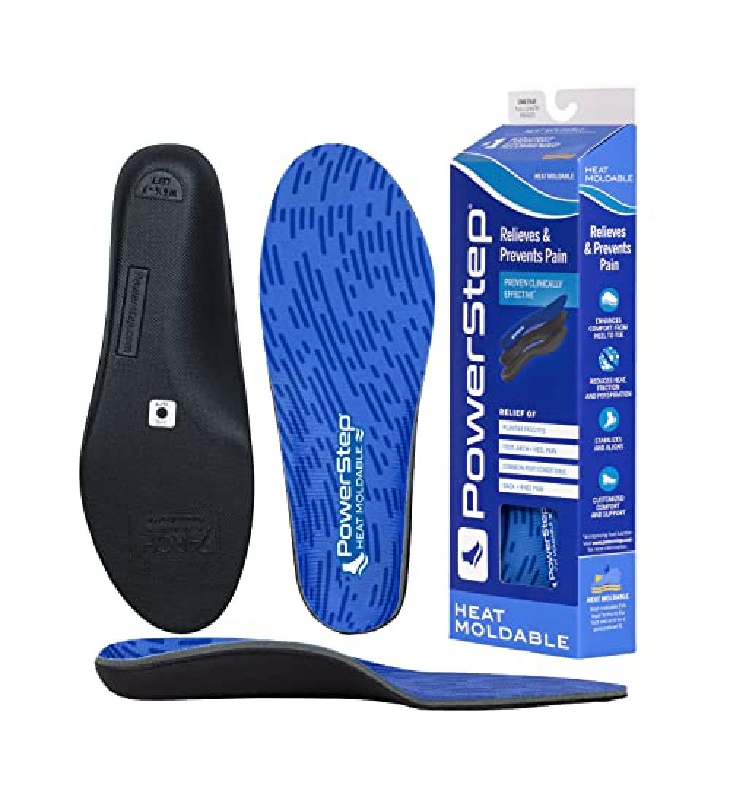 Powerstep Archmolds Heat Moldable Orthotic Insoles for Maximum Cushioning - Blue, Men 8-8.5, Women 9.5-10 US - Buy Online on GoSupps.com