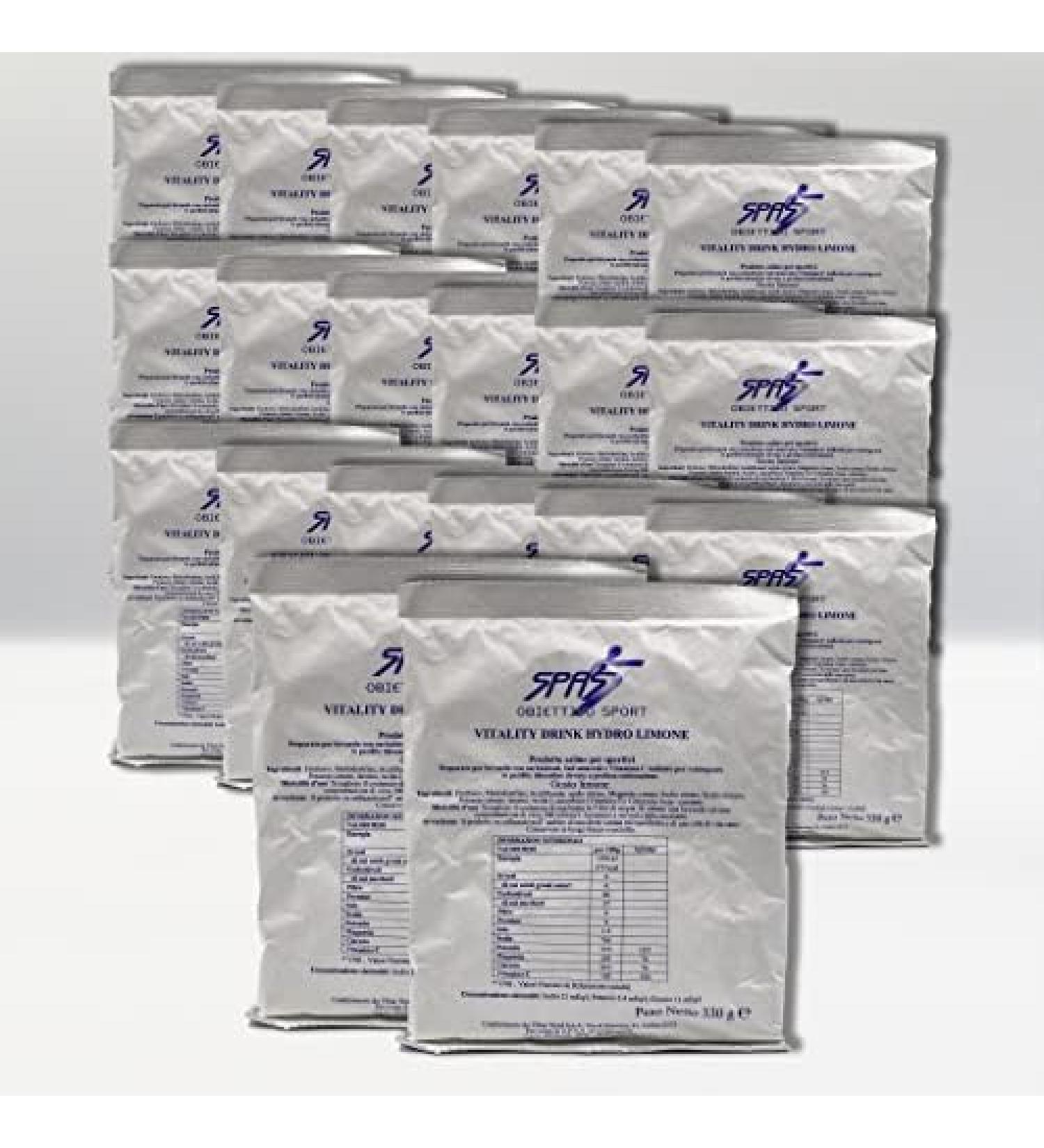  SPAS SRL Vitality Drink Hydro Multivitamin Dietary Supplement Complete Orange Flavour (20 x 330g Lemon) - Buy Online on GoSupps.com