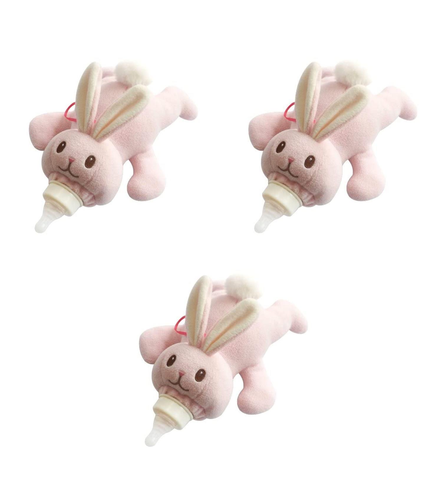 3pcs Rabbit Plush Sleeve Feeder Cover - Infant Bottle Holder Set - Buy Online on GoSupps.com